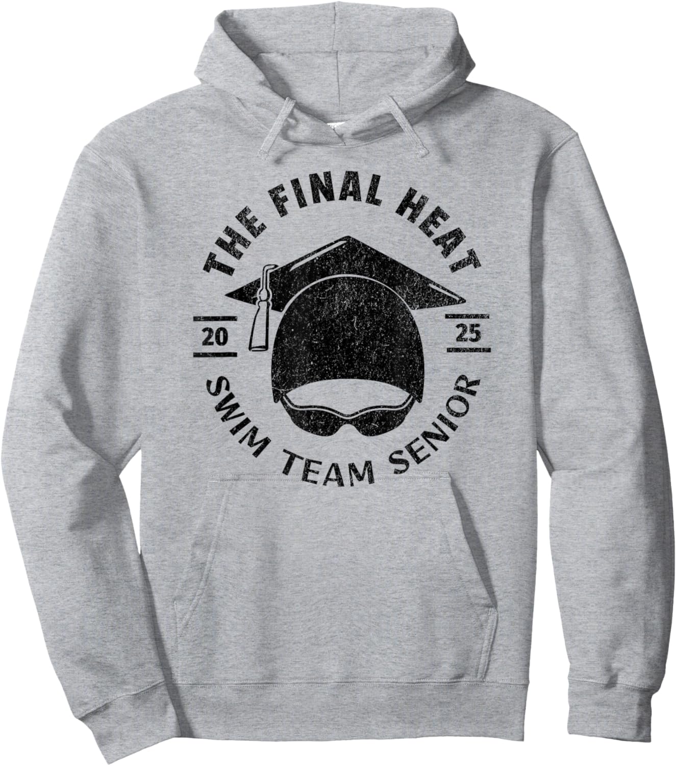 Swim Senior 2025 Graduation Cap Hoodie - Hoodie | Ash