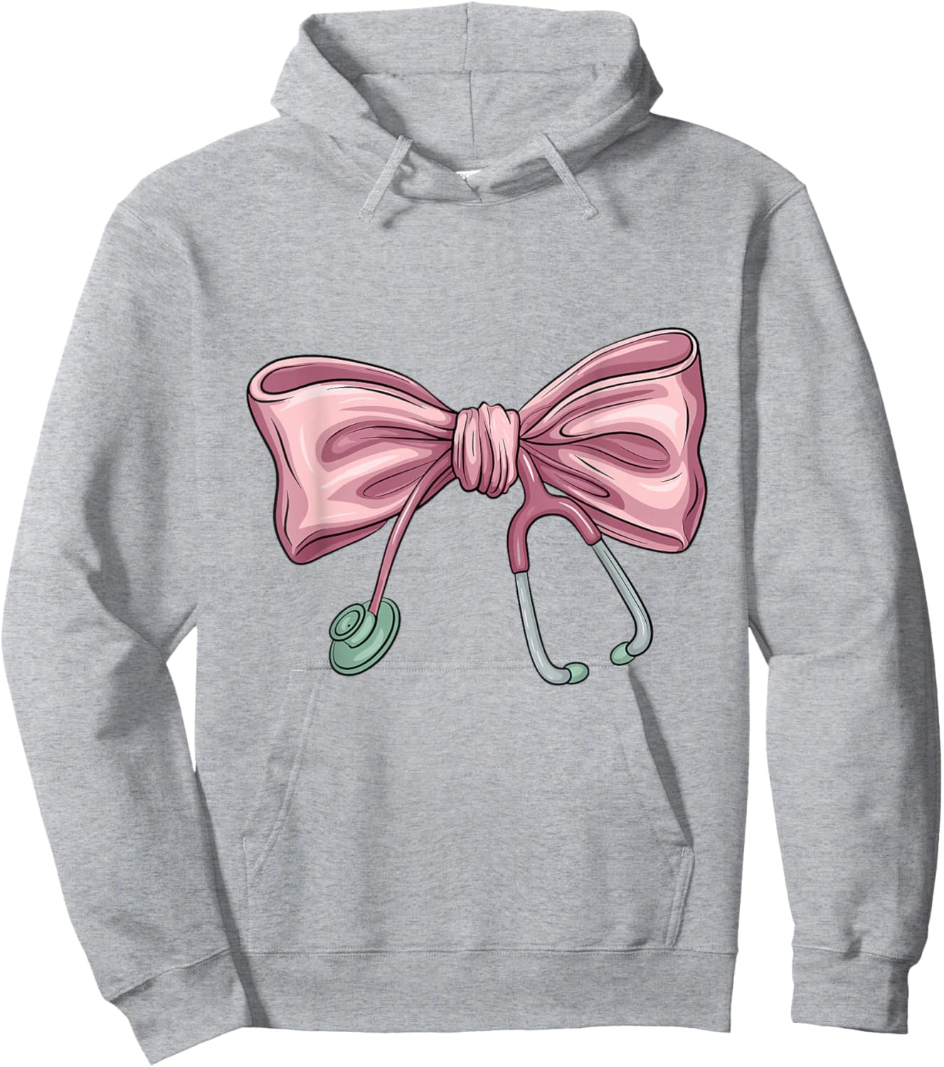Pink Nurse Coquette Bow Stethoscope Nursing Medical Doctor Hoodie - Hoodie | Ash