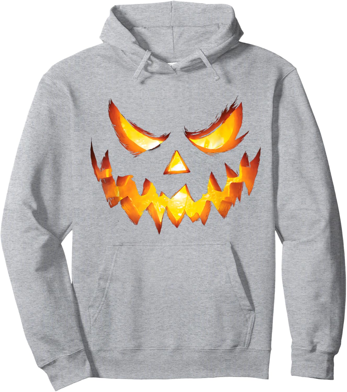 Jack O Lantern Scary Carved Pumpkin Face Halloween Costume Hoodie - Hoodie | Ash