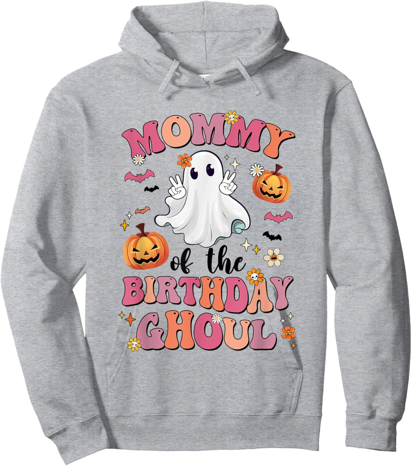 Mommy Of The Birthday Ghoul Halloween Bday Boys Girls Ghost Hoodie - Hoodie | Ash