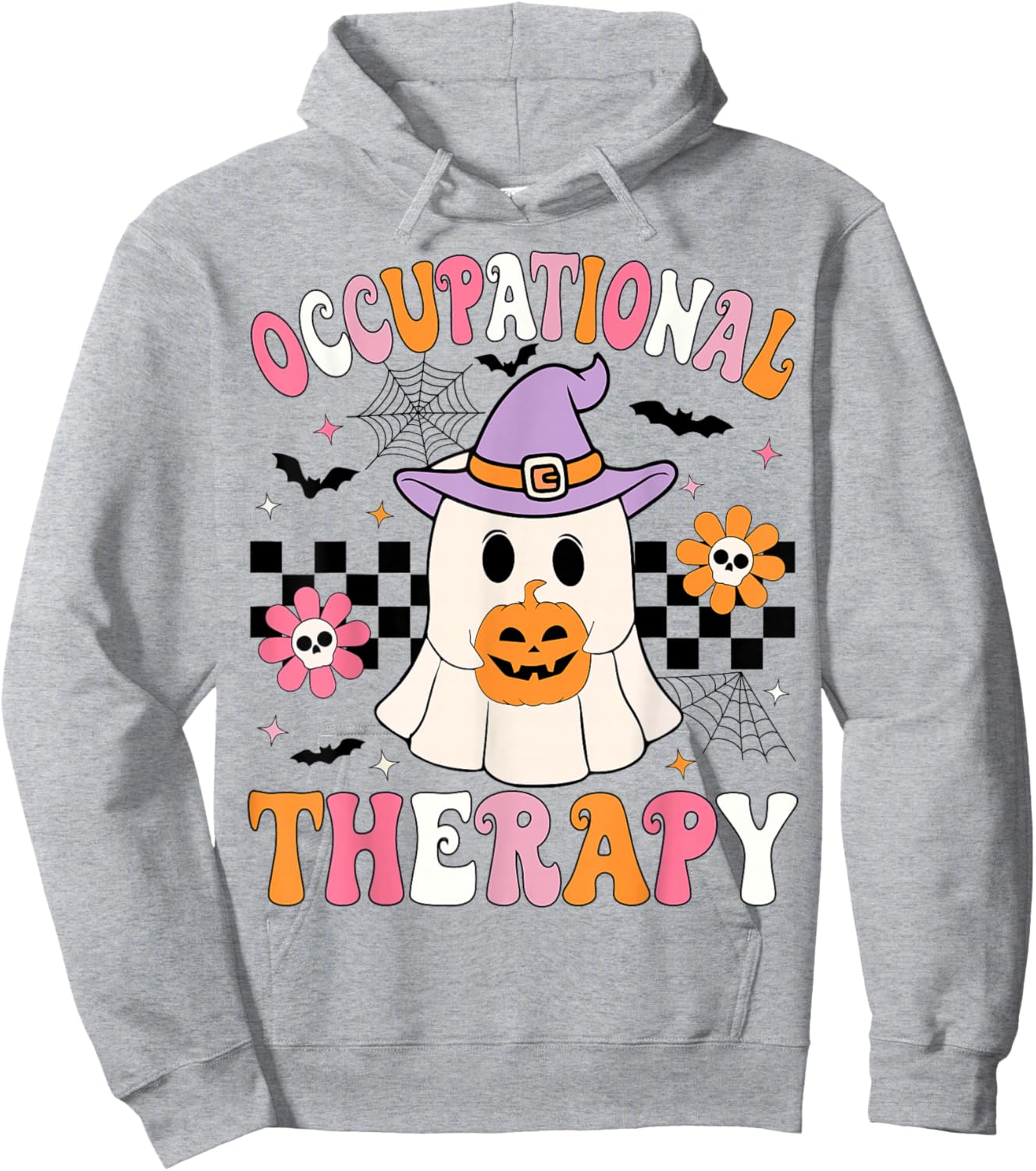 Groovy OT Halloween Occupational Therapy Halloween OT Ghost Hoodie - Hoodie | Ash