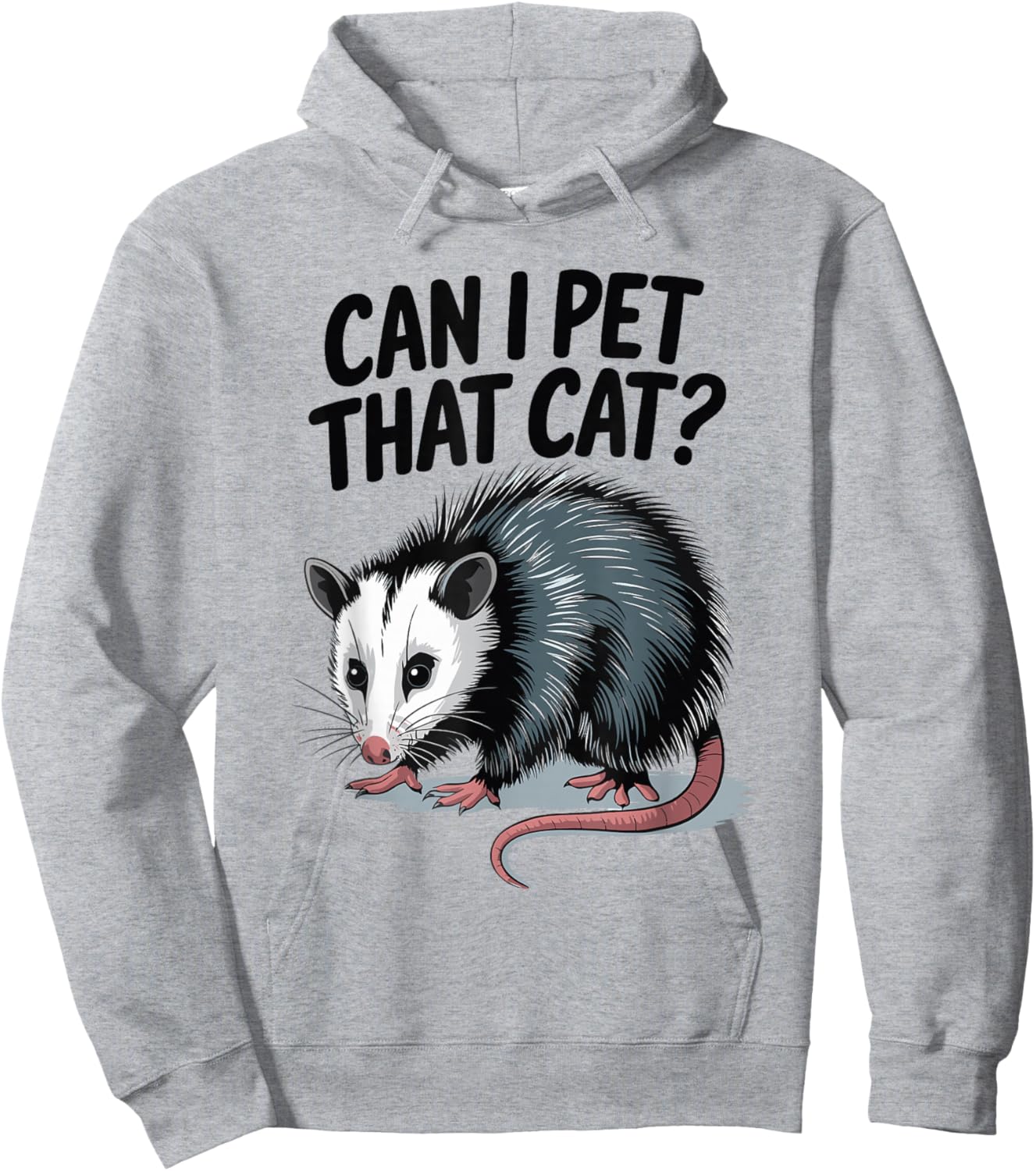 Can I Pet That Cat Opossum Hoodie - Hoodie | Ash