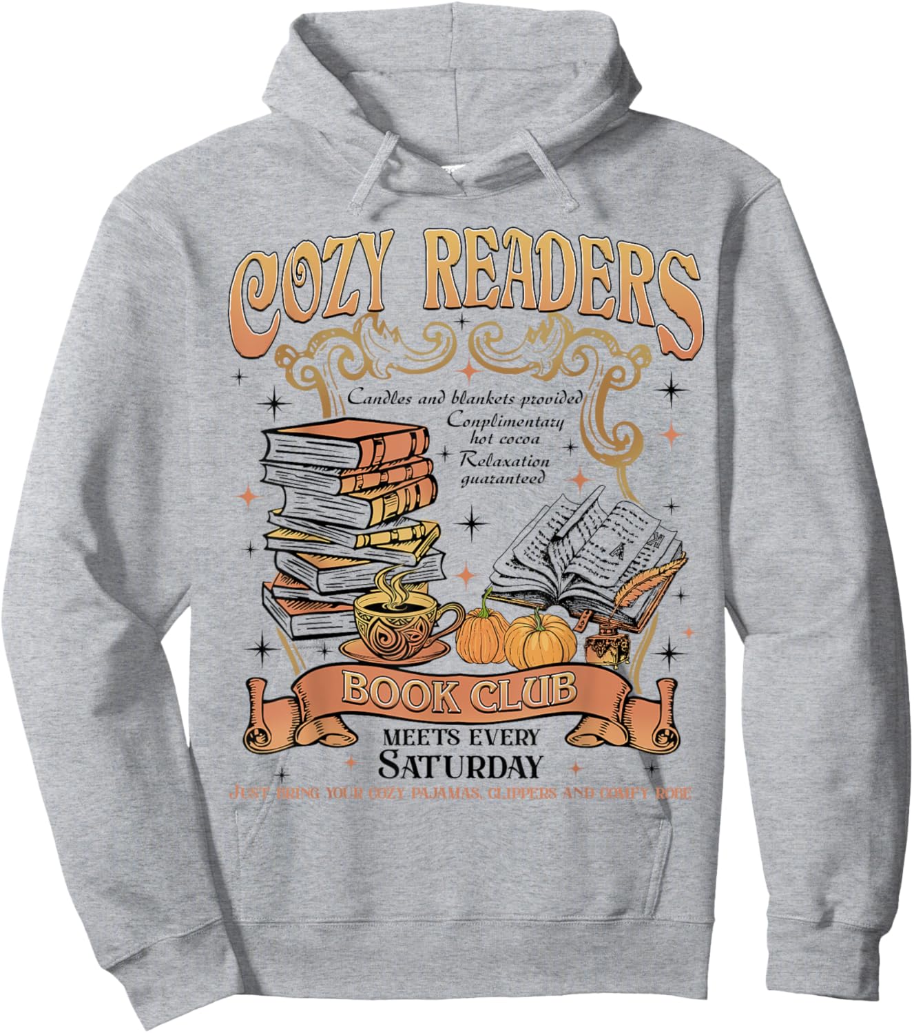 Autumn Cozy Readers Book Club Coffee and Book Lover Women Hoodie - Hoodie | Ash