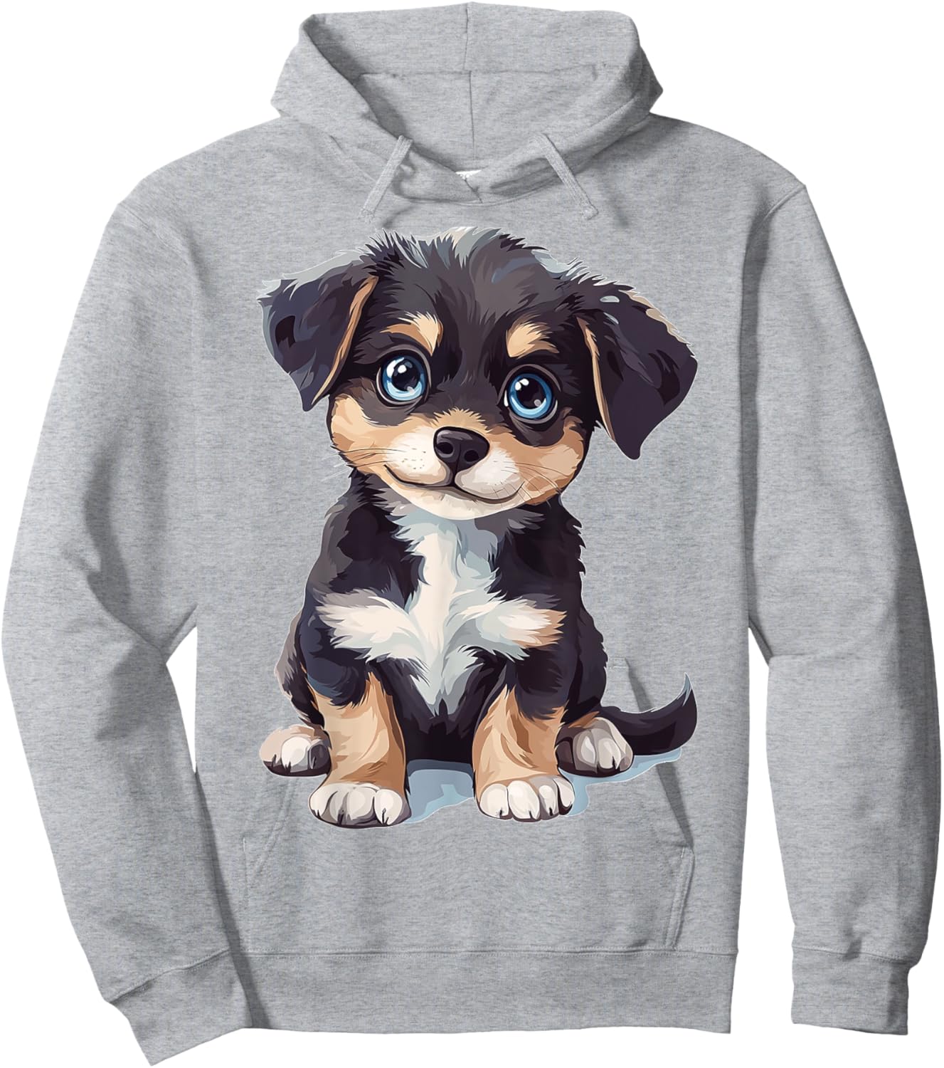 Puppy Dog Graphic Pet Art Blue Eyes Puppy Hoodie - Hoodie | Ash