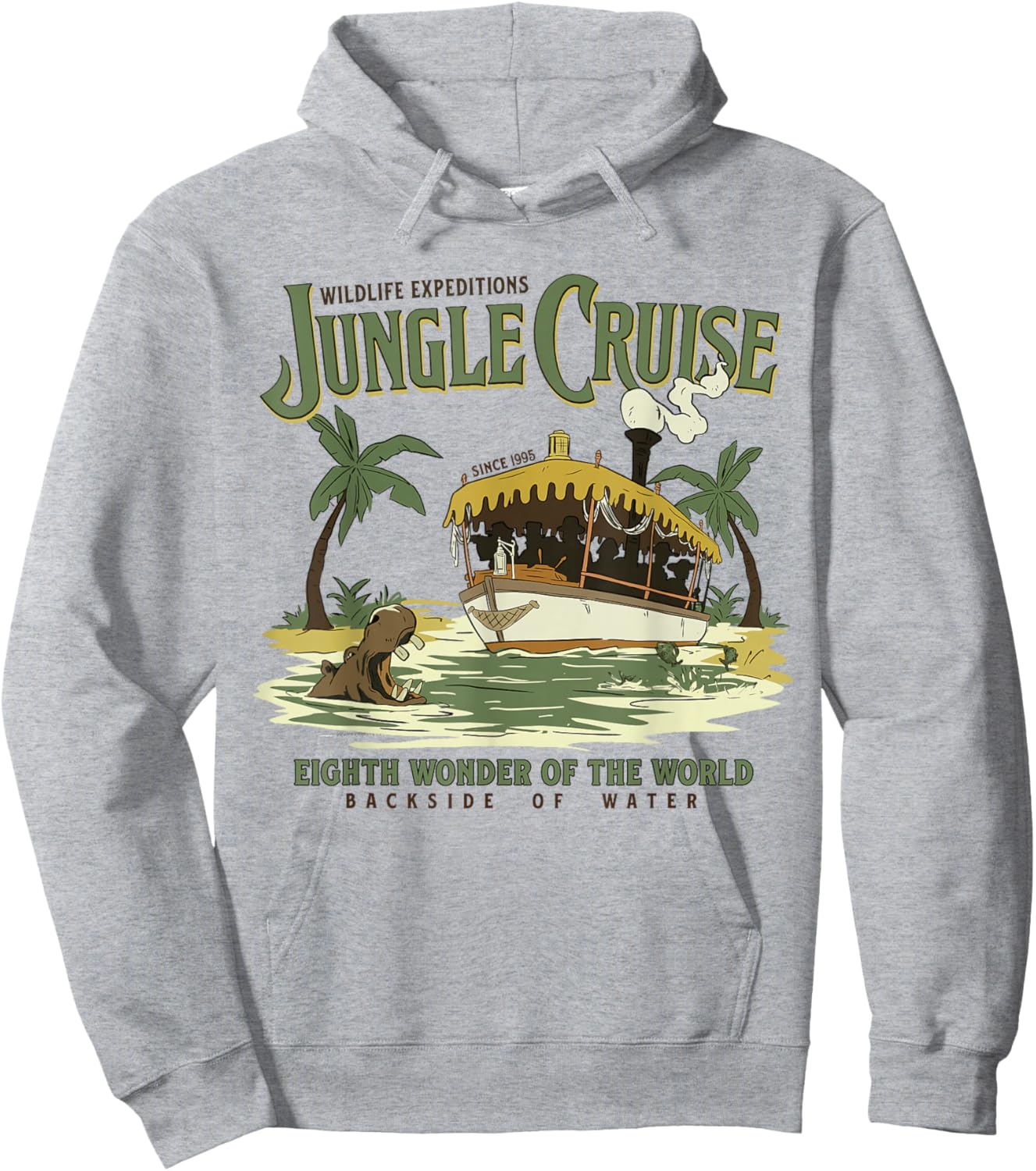Wildlife Jungle Safari Expedition Ride Backside Of Water Hoodie - Hoodie | Ash