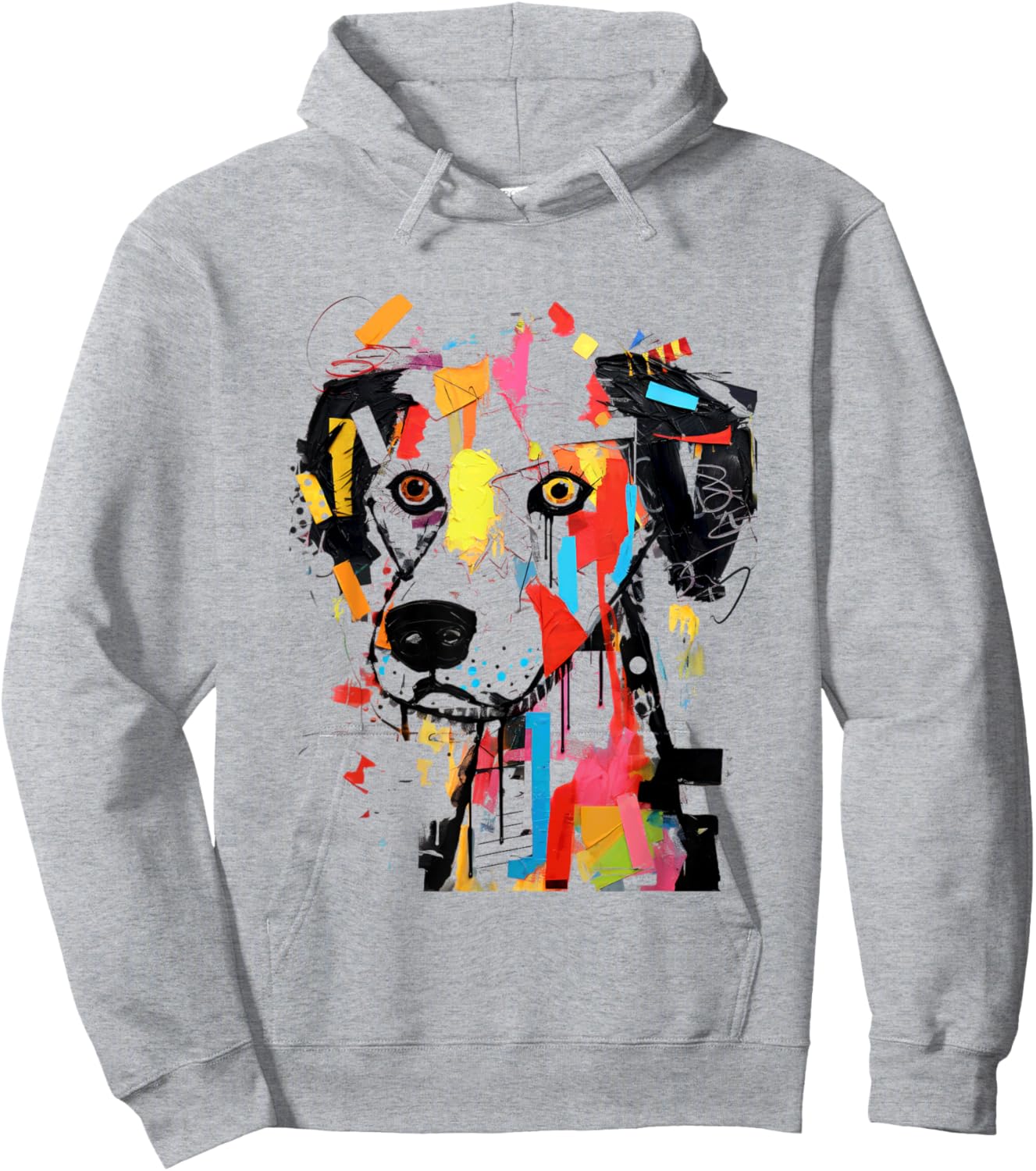 Colorful Abstract Dog Portrait Art Women Kids Hoodie - Hoodie | Ash