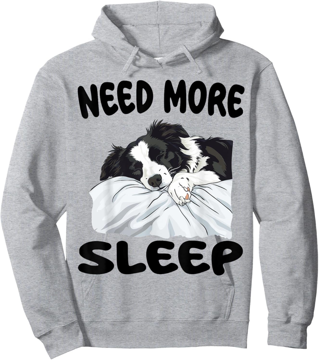 Cute Border Collie Need more Sleep Pajamas Nightgown Hoodie - Hoodie | Ash
