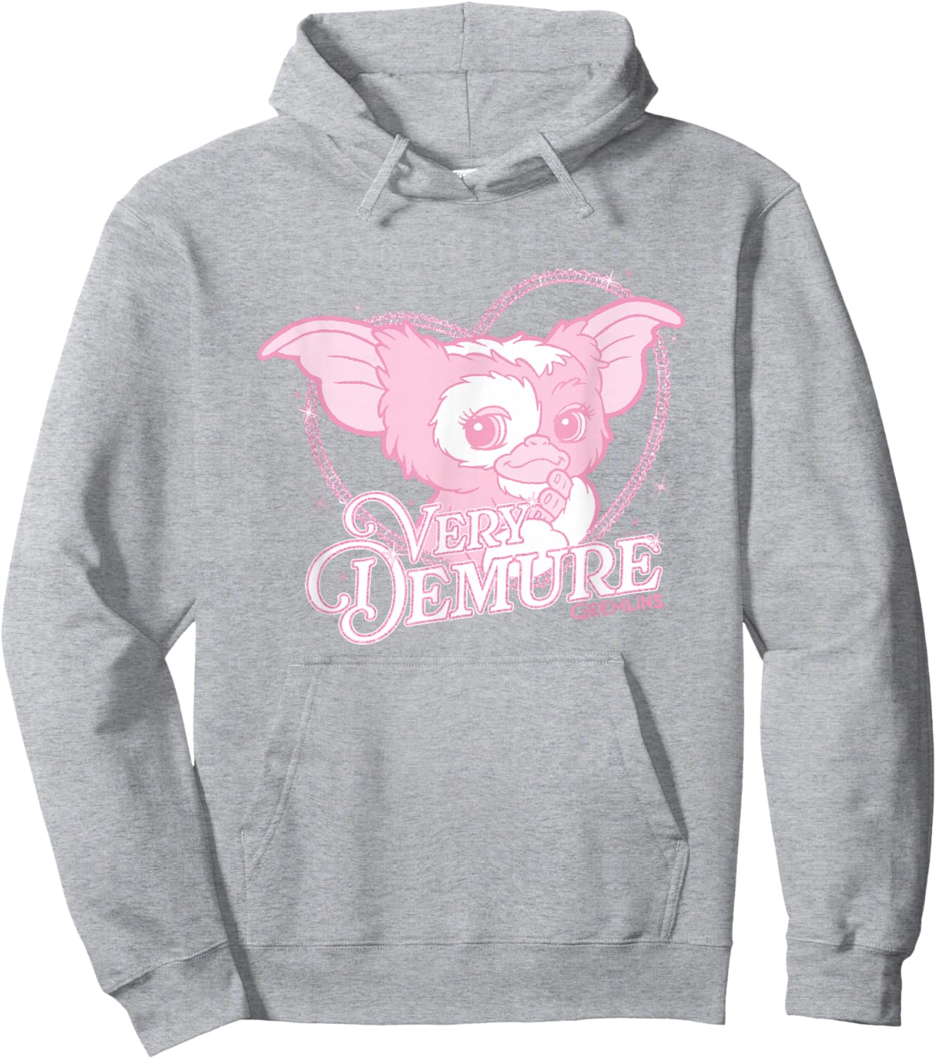 Gremlins Very Demure Cute Retro Heart Shape Big Chest Logo Hoodie - Hoodie | Ash