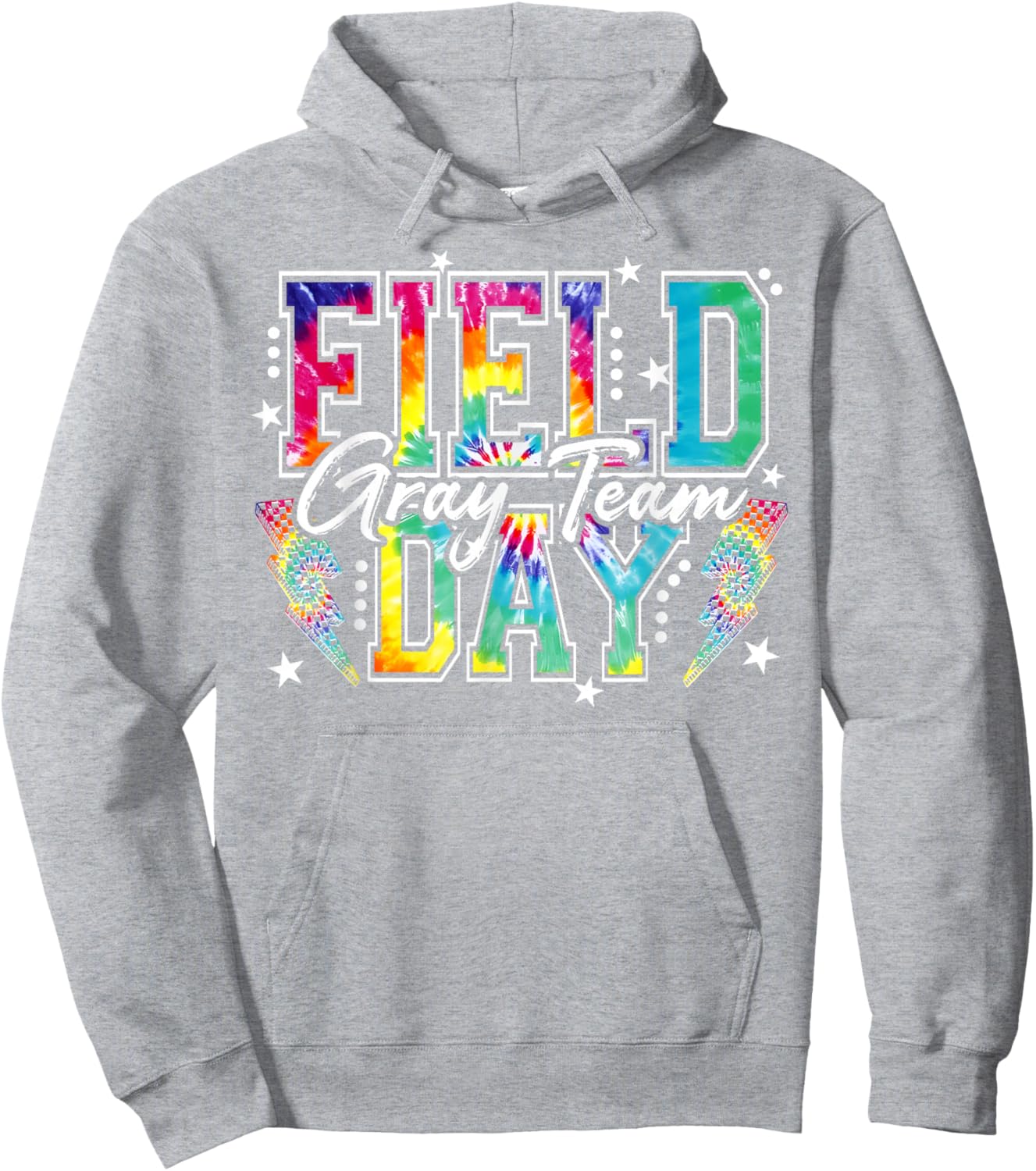 Field Day Gray Team Tie Dye School Field Trip 2026 T-Shirt Hoodie - Hoodie | Ash