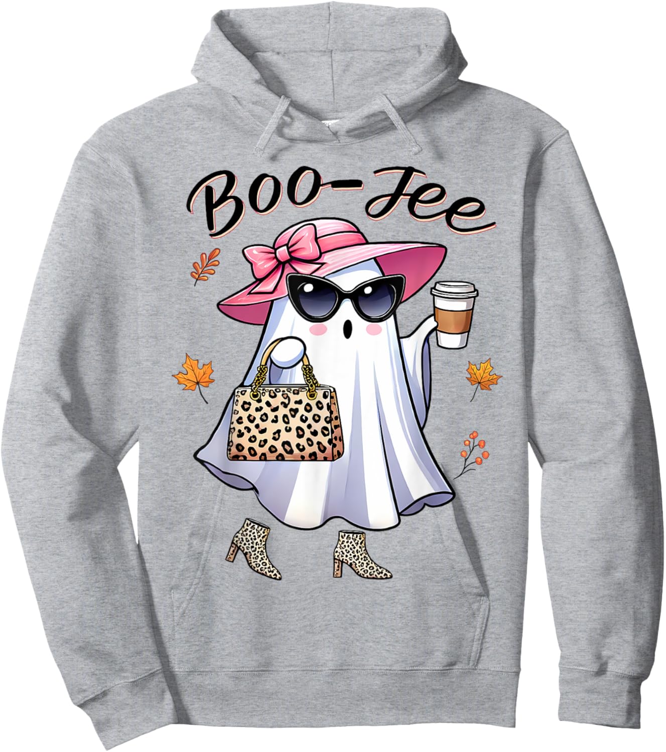 Cute Funny Boo-Jee Ghost Halloween Boujee Women Girls Hoodie - Hoodie | Ash