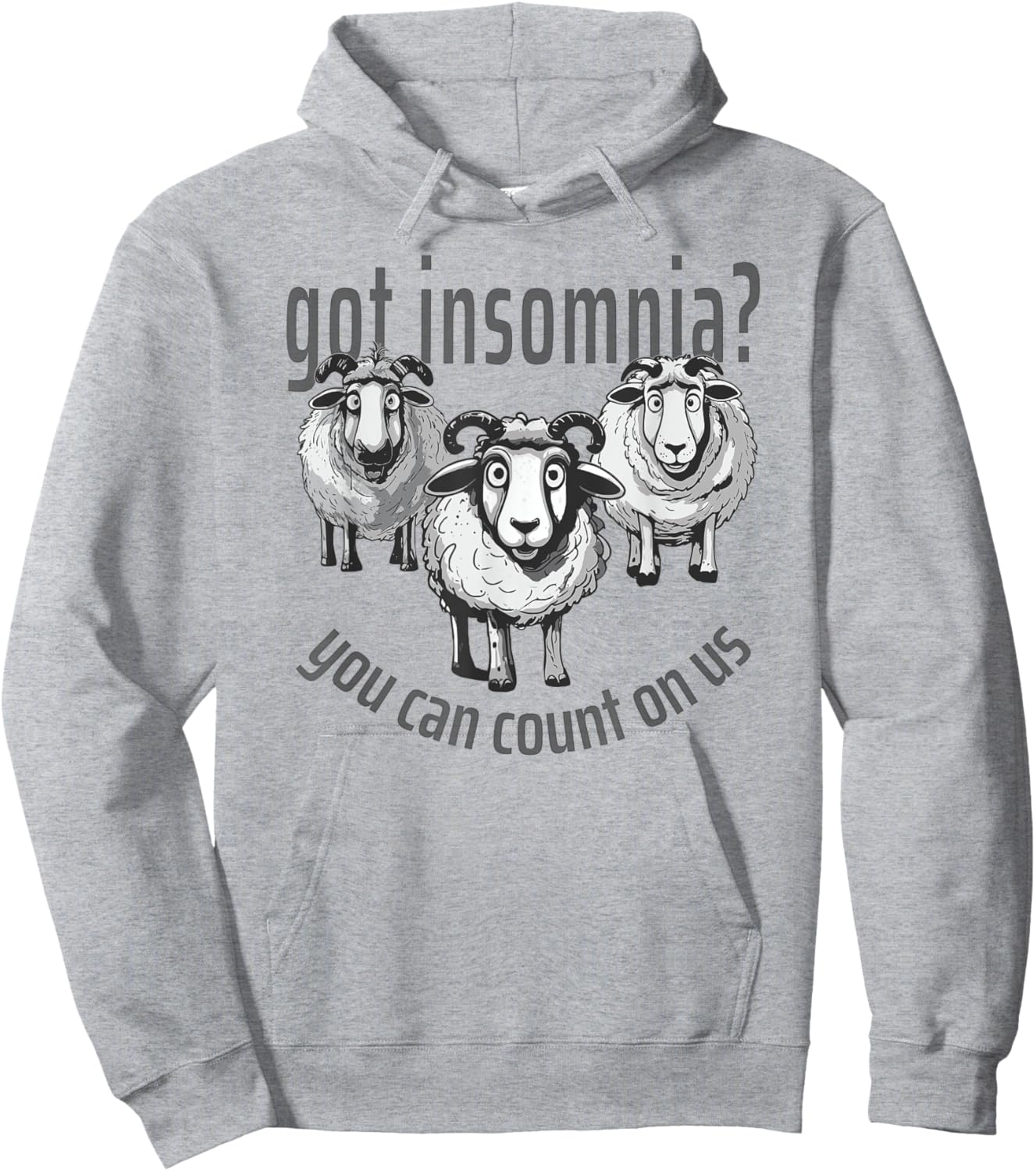 Insomnia Funny Cute Sheep Can Count On Us Sleep Awareness Hoodie - Hoodie | Ash