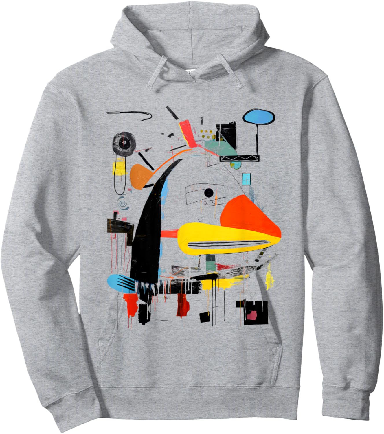 Abstract Modern Art Vibrant Colors Expression Hoodie - Hoodie | Ash