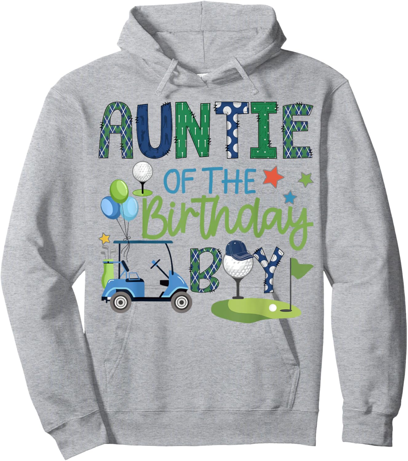 Auntie Of The Birthday Boy Hole in One Golf Sport Hoodie - Hoodie | Ash