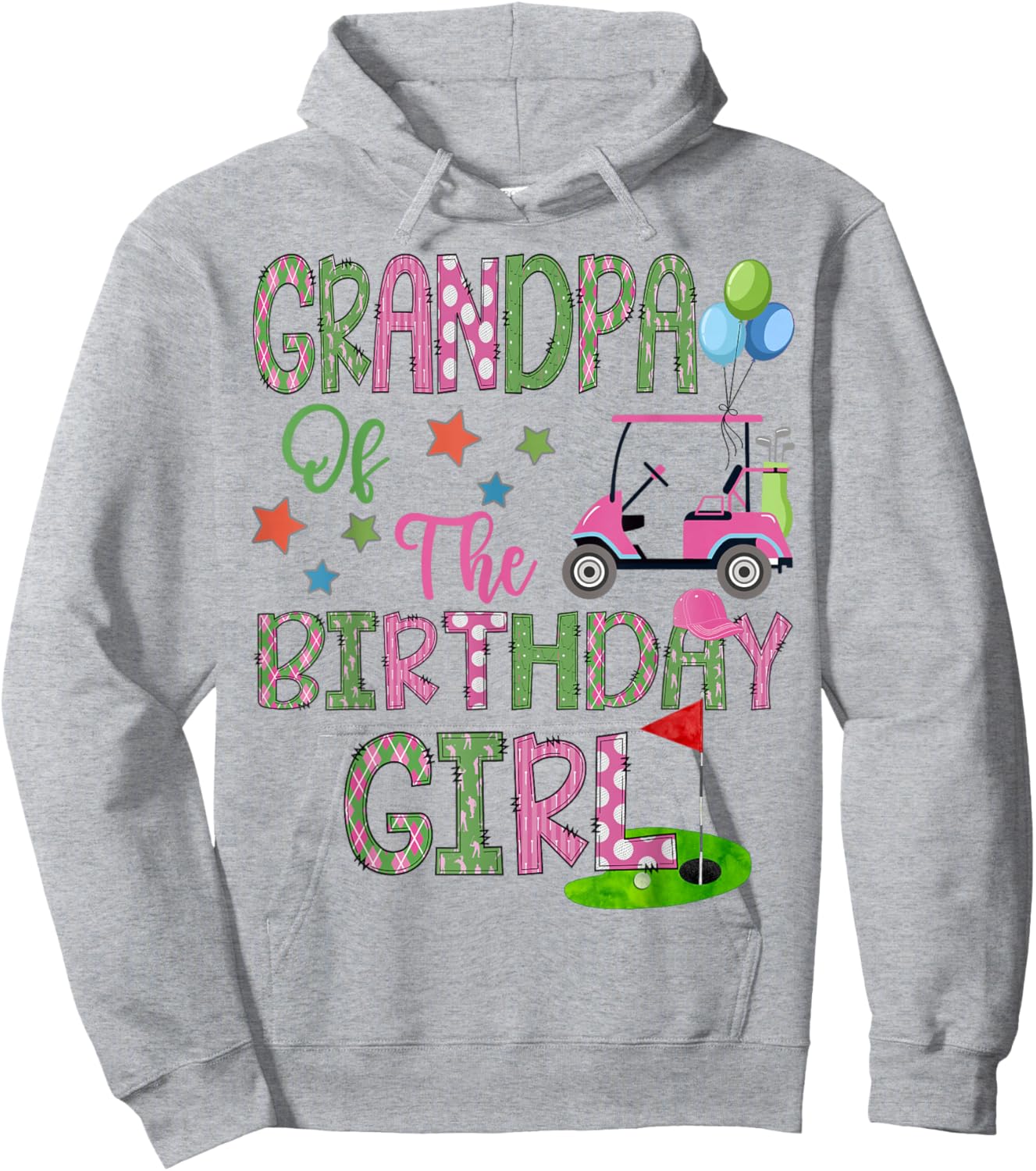 Grandpa Of The Birthday Girl Hole In One Golf 1St Bday Hoodie - Hoodie | Ash