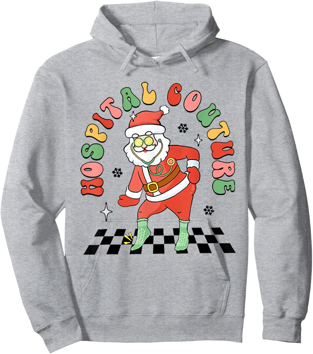 Non Slip Socks Emergency Room Hospital Couture Socks Xmas Hoodie - Hoodie | Ash