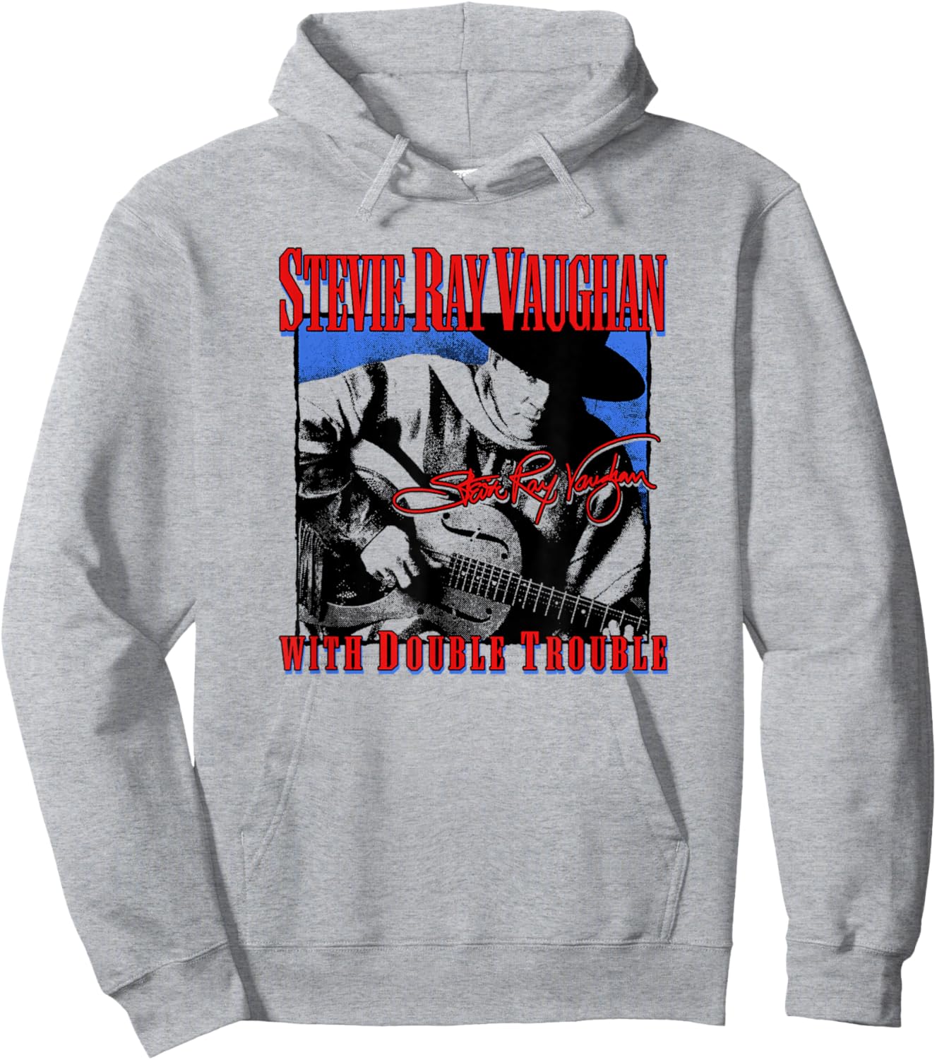 Stevie Ray Vaughan with Double Trouble Hoodie - Hoodie | Ash