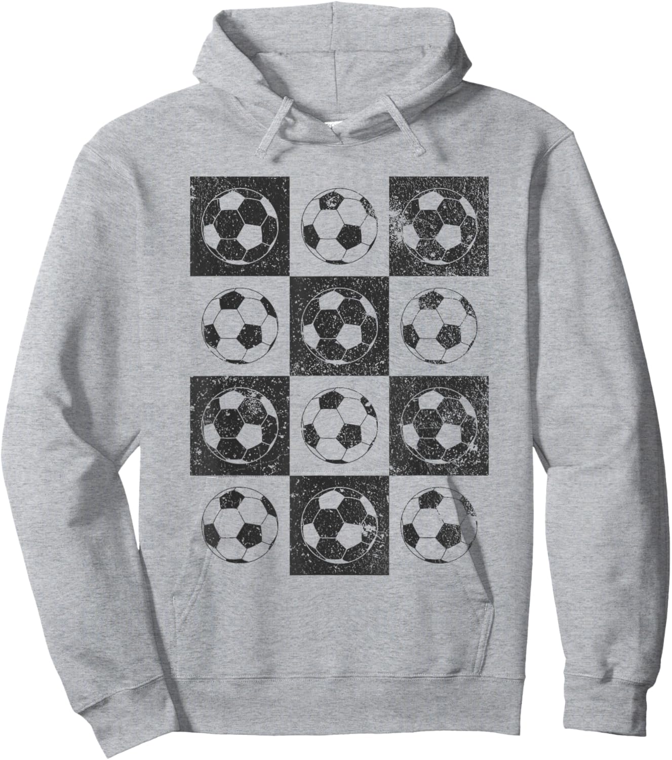Retro Checkerboard Checkered Soccer Lover Hoodie - Hoodie | Ash