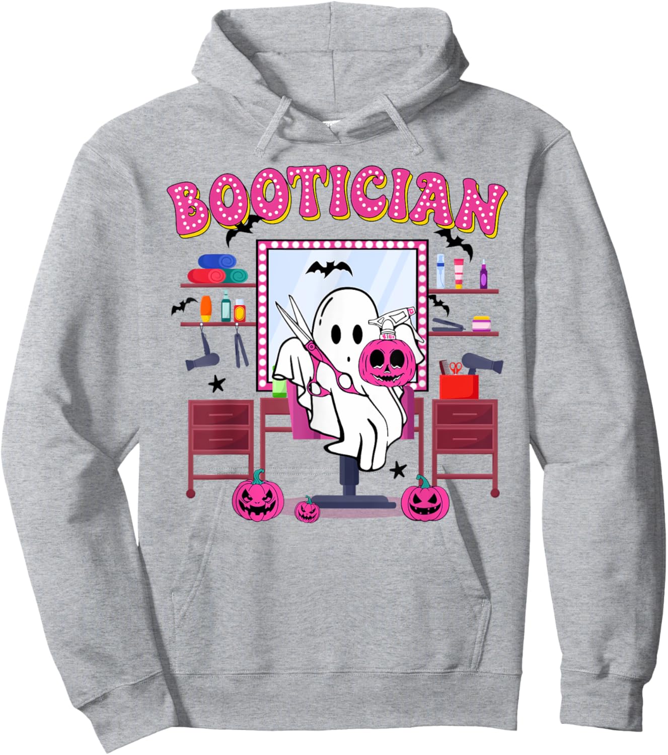 Bootician Halloween, Spooky Hair Stylist, Ghost Hair Dresser Hoodie - Hoodie | Ash