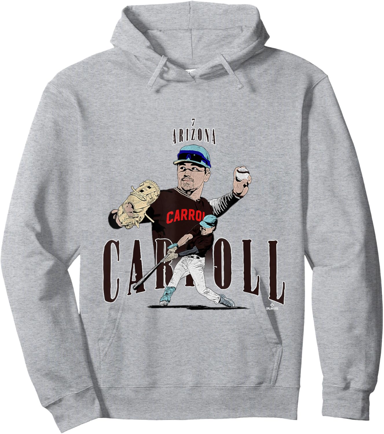 Corbin Carroll | Arizona Baseball Players | MLBCCL3002 Hoodie - Hoodie | Ash