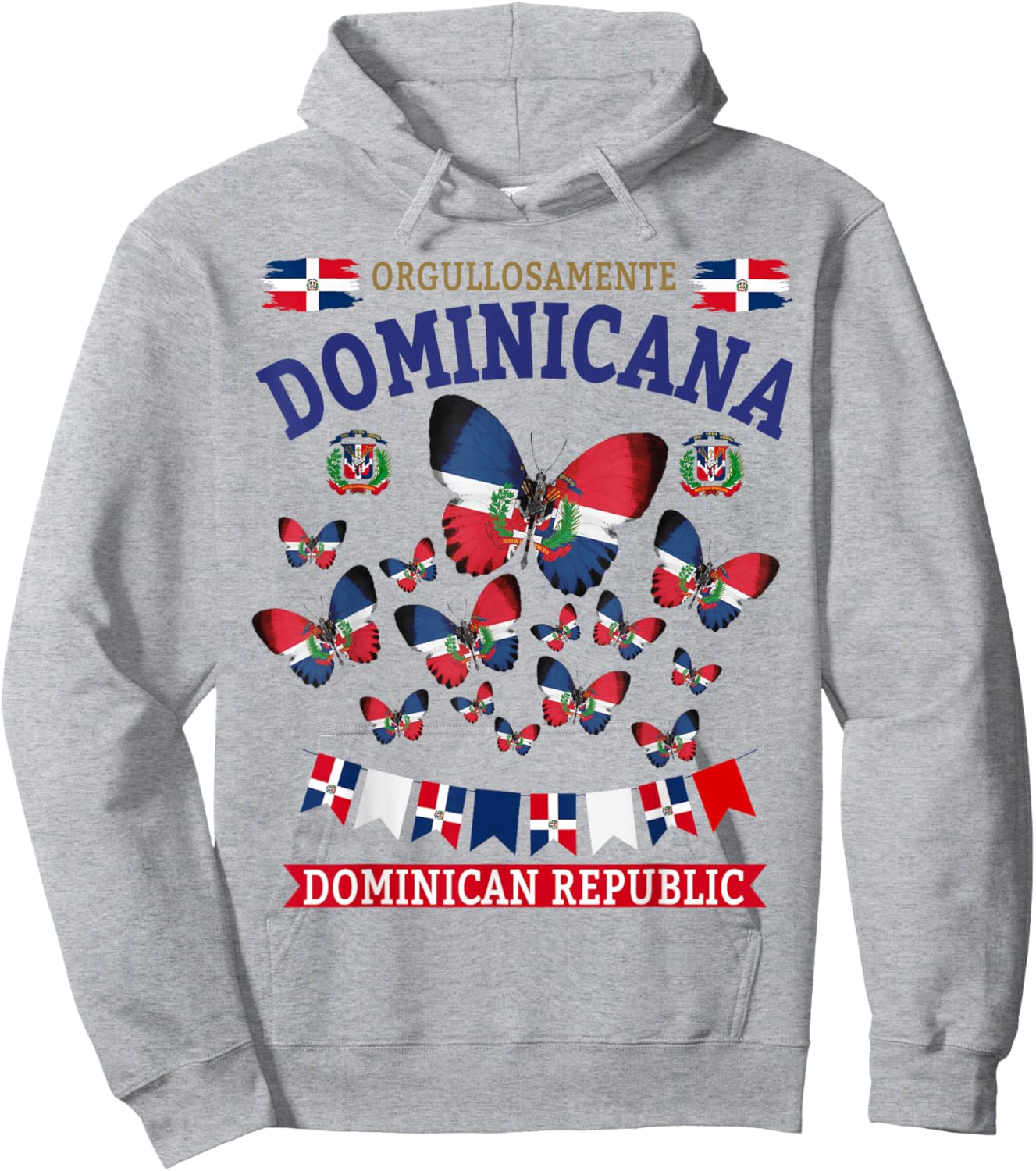 Republica Dominicana & Hispanic Dominican Flag Hoodie - Hoodie | Ash