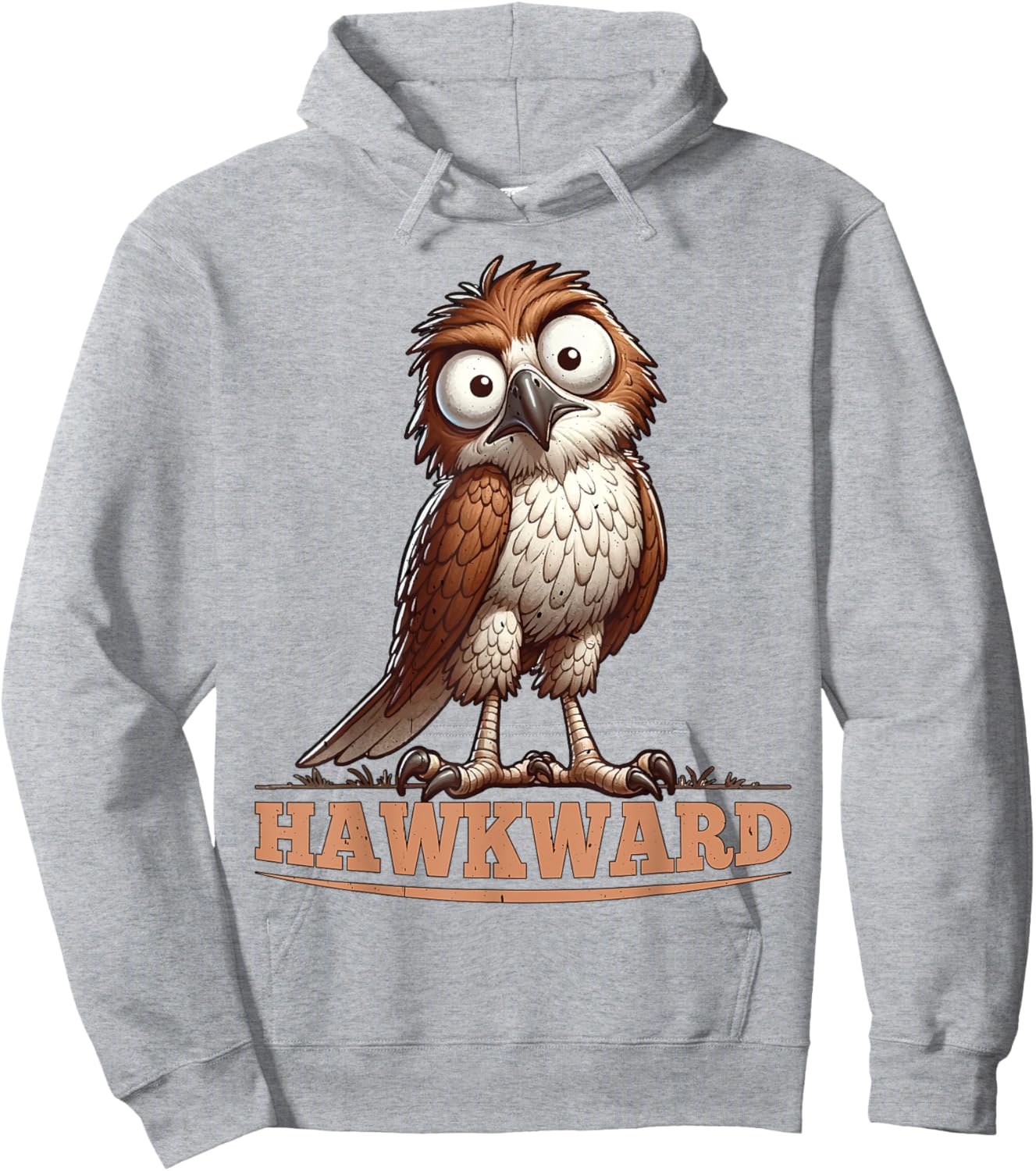 Hawkward Funny Hawk Animal Wildlife Design. Hoodie - Hoodie | Ash