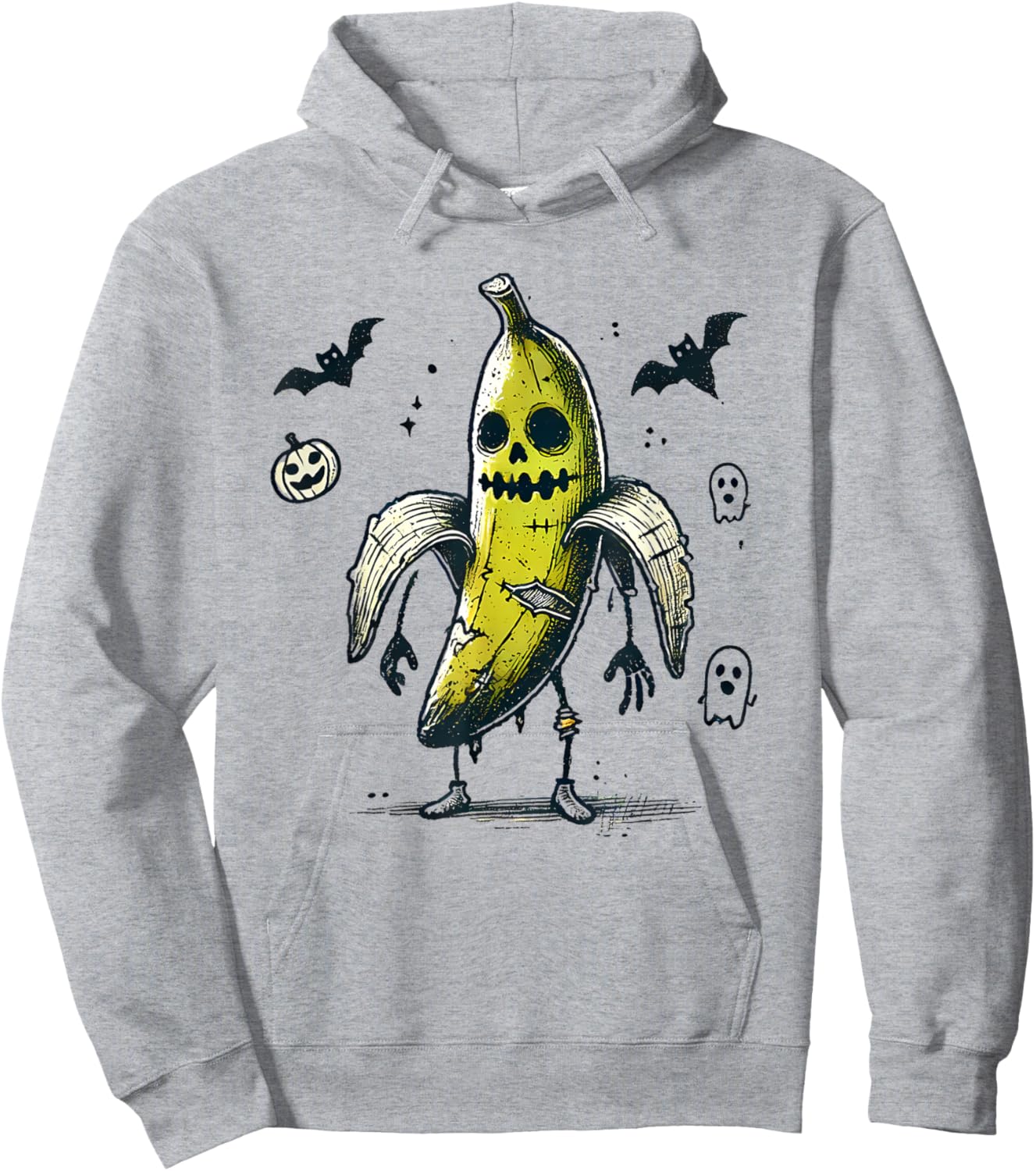 Halloween Banana Zombie Costume BanZomb Funny Halloween 2024 Hoodie - Hoodie | Ash