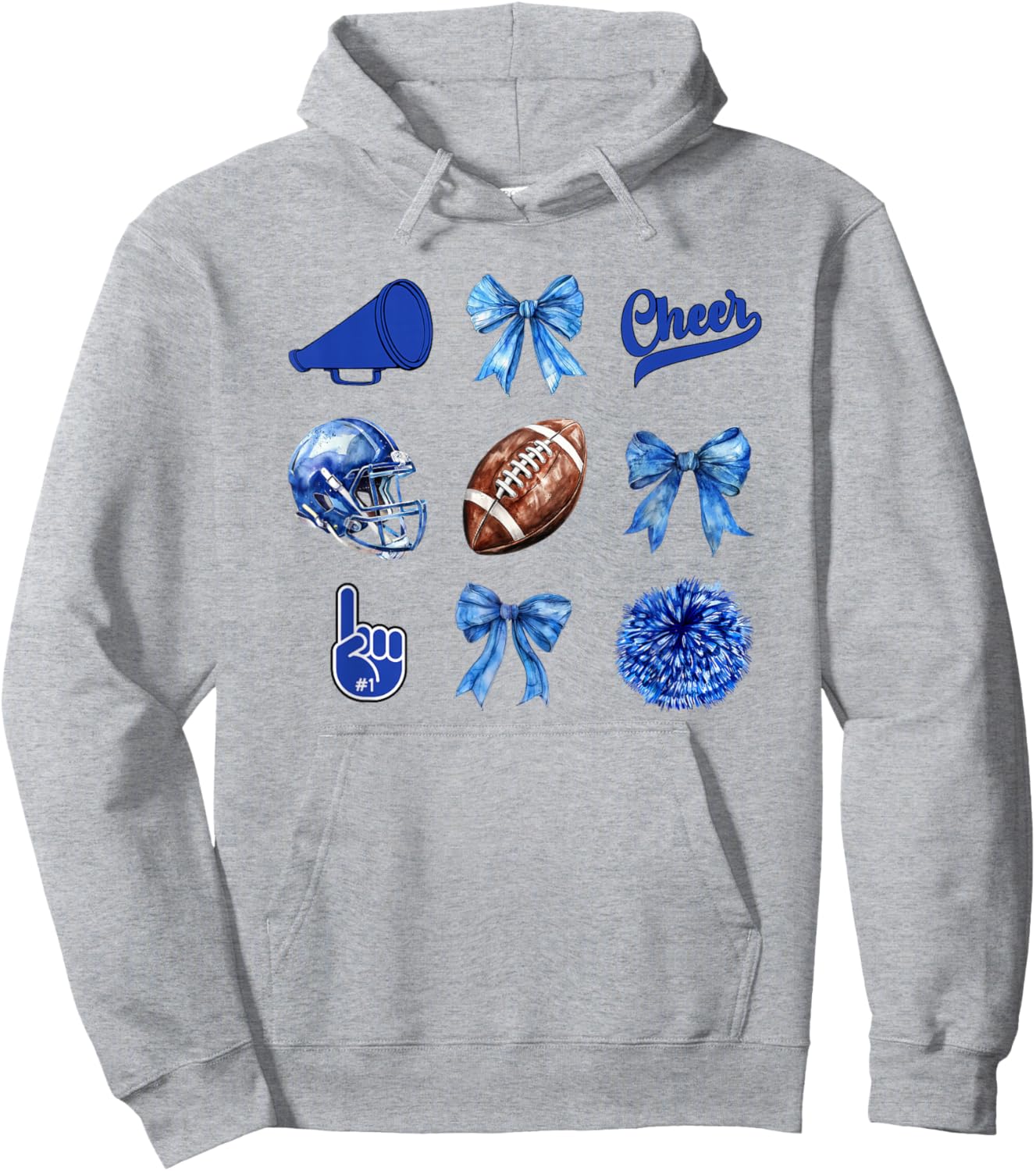 Football Coquette Bow Football Mom Game Day Women Girls Kids Hoodie - Hoodie | Ash
