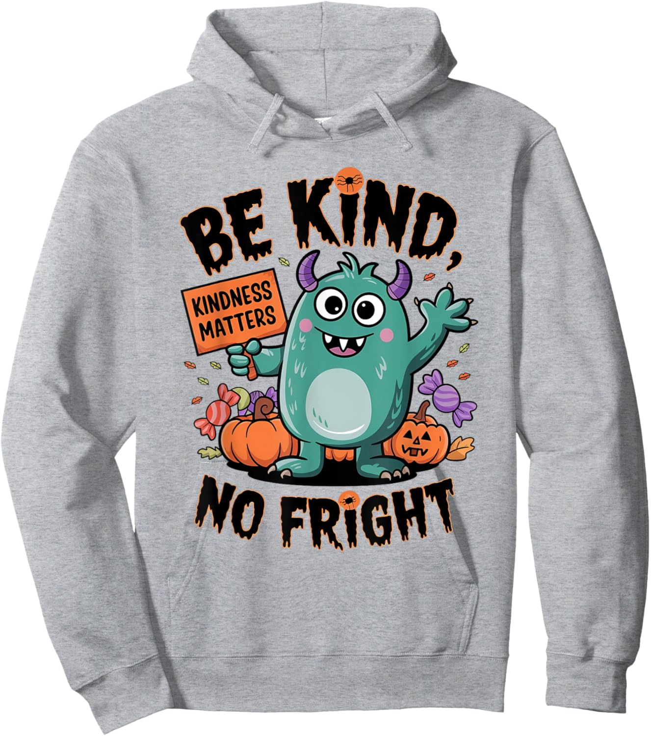 Monsters Halloween Orange Unity Day Kindness Matters Be Kind Hoodie - Hoodie | Ash