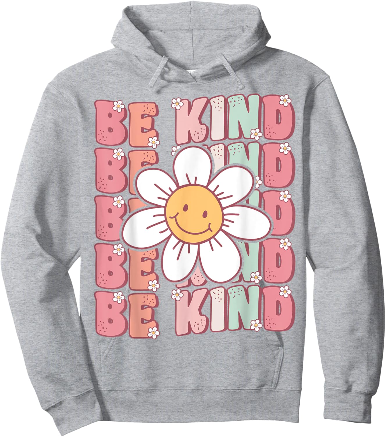 Groovy Be Kind Retro Cute Daisy Flower Positivity Kindness Hoodie - Hoodie | Ash