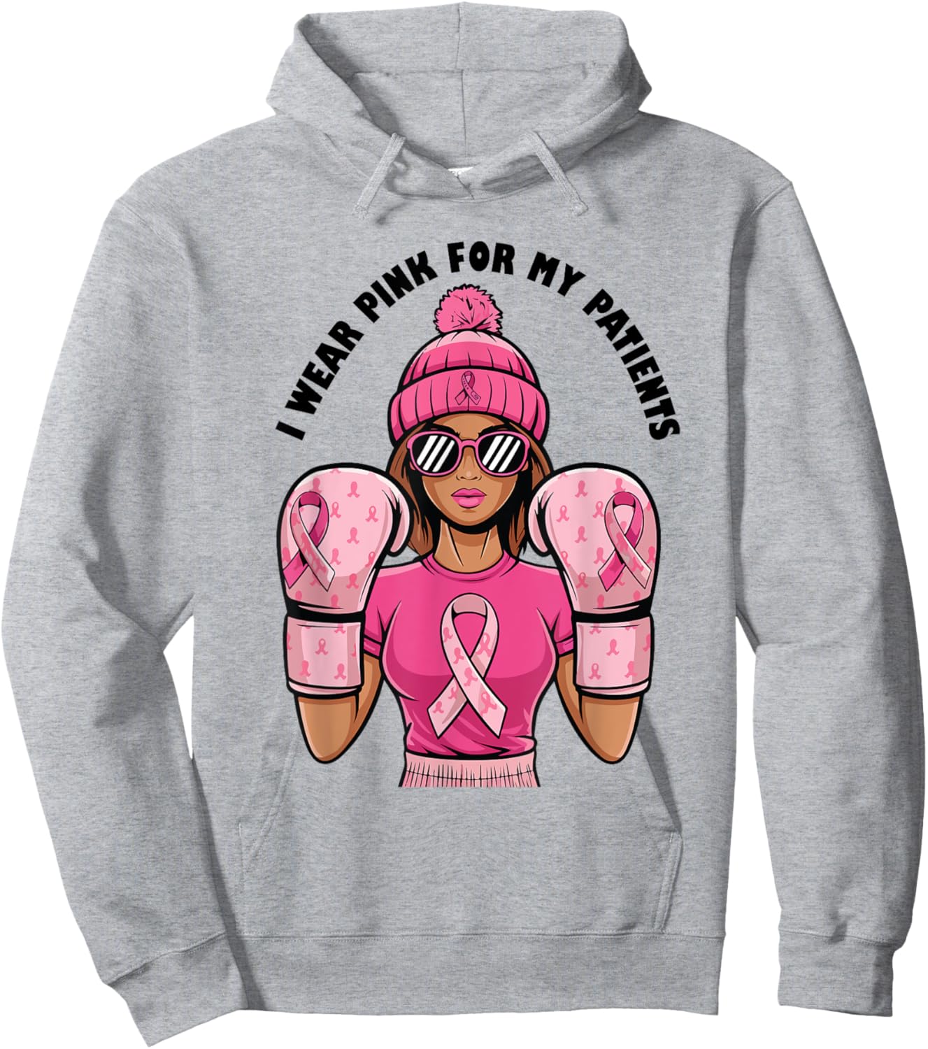 I Wear Pink For My Patients Breast Cancer Awareness Hoodie - Hoodie | Ash