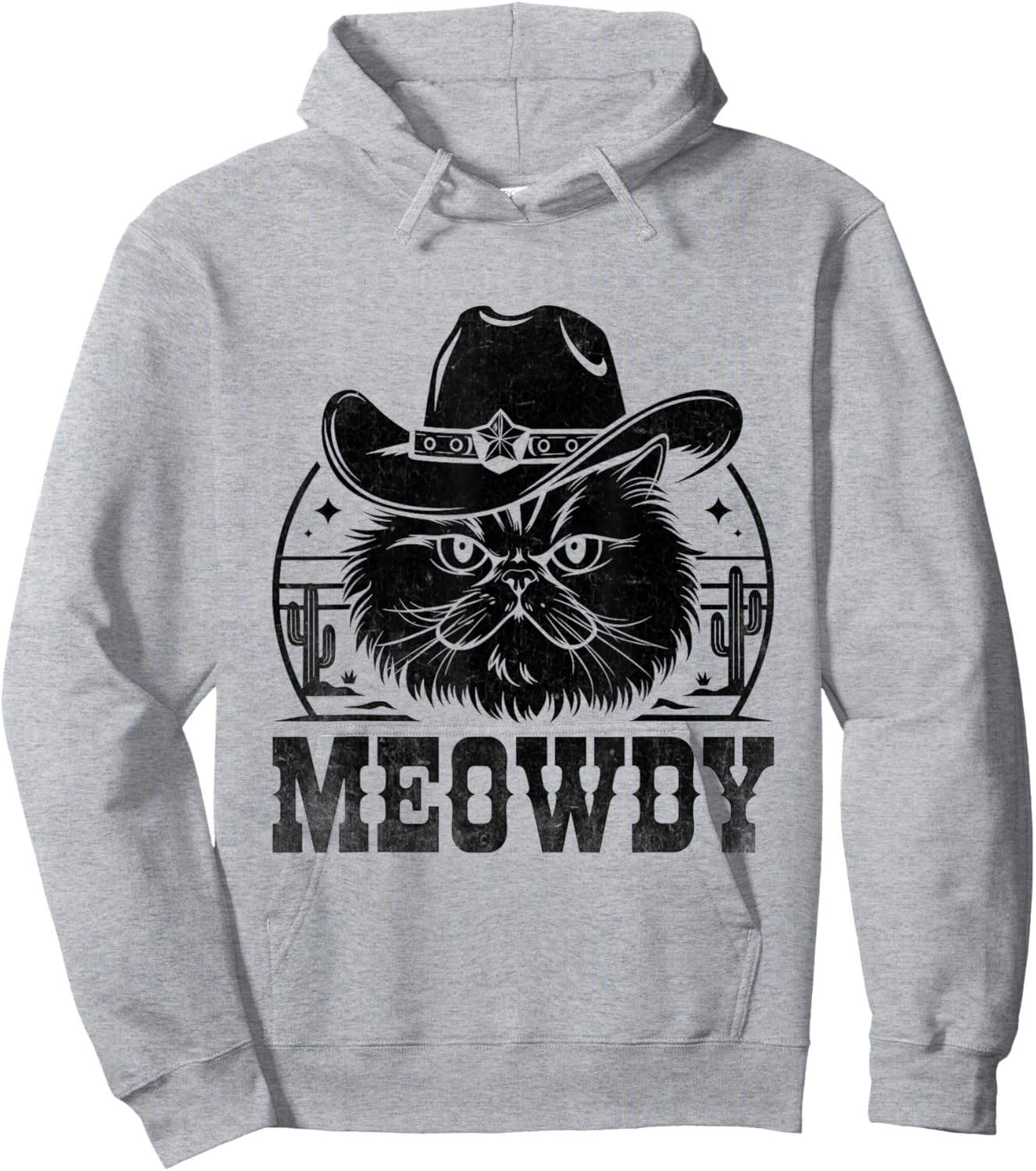 Meowdy Cowboy Persian Cat Persian Longhair Hoodie - Hoodie | Ash