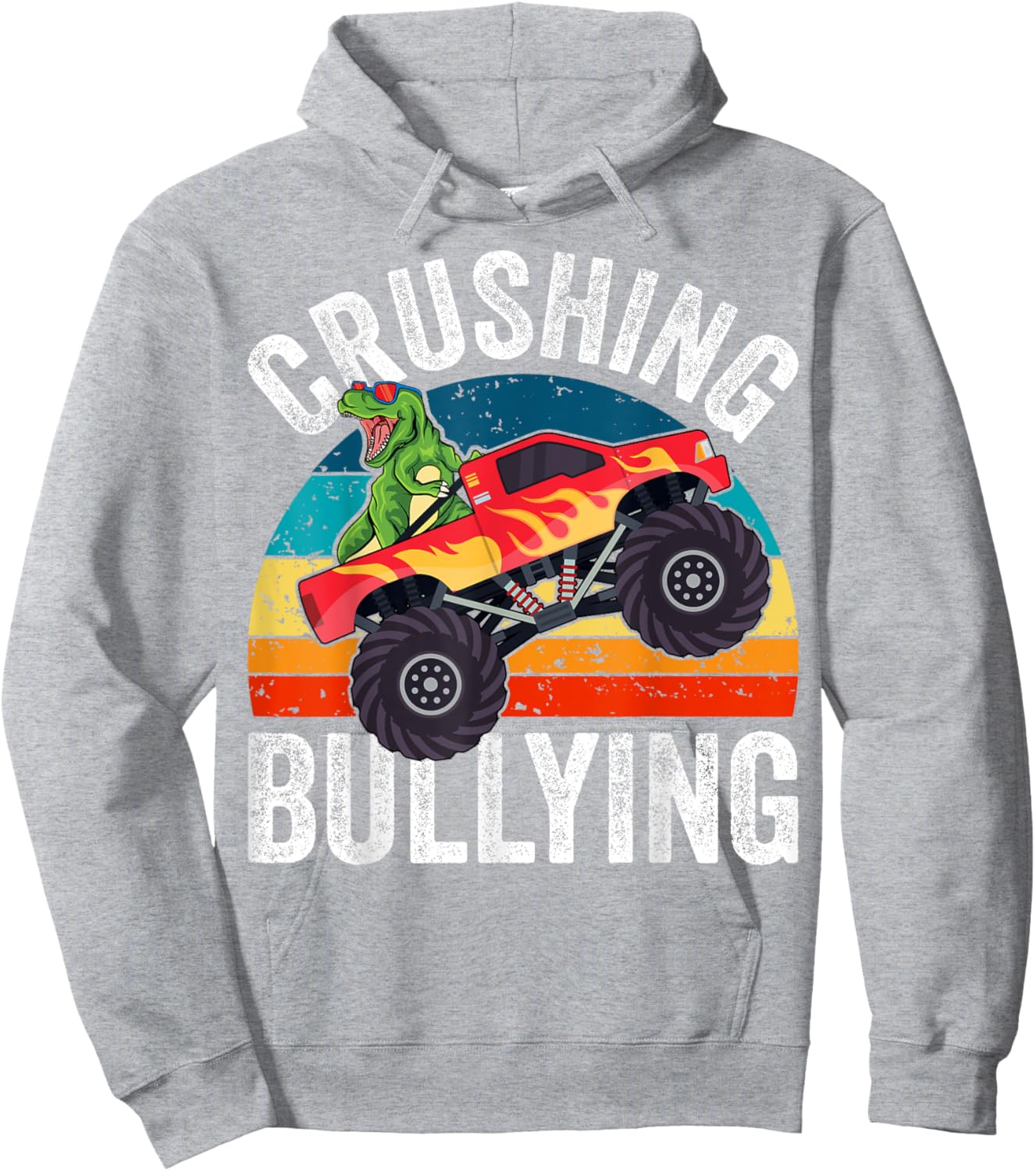 Crushing Bullying Monster Truck Kids Unity Day Orange Hoodie - Hoodie | Ash