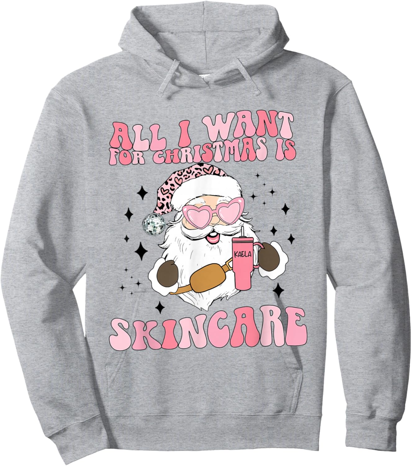 Retro Skincare Christmas Santa Esthetician Skin Therapist Hoodie - Hoodie | Ash