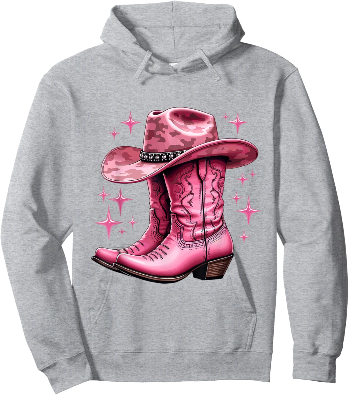 Vintage Boots Preppy Pink Cowgirl Costume for Kids in Pink Hoodie - Hoodie | Ash