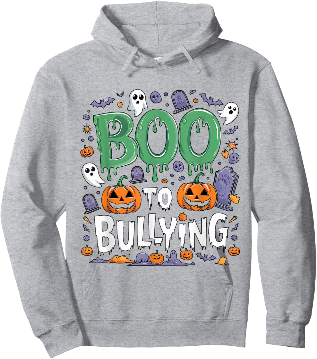 Boo Anti Bullying Funny Halloween Orange Unity Day Boys Hoodie - Hoodie | Ash