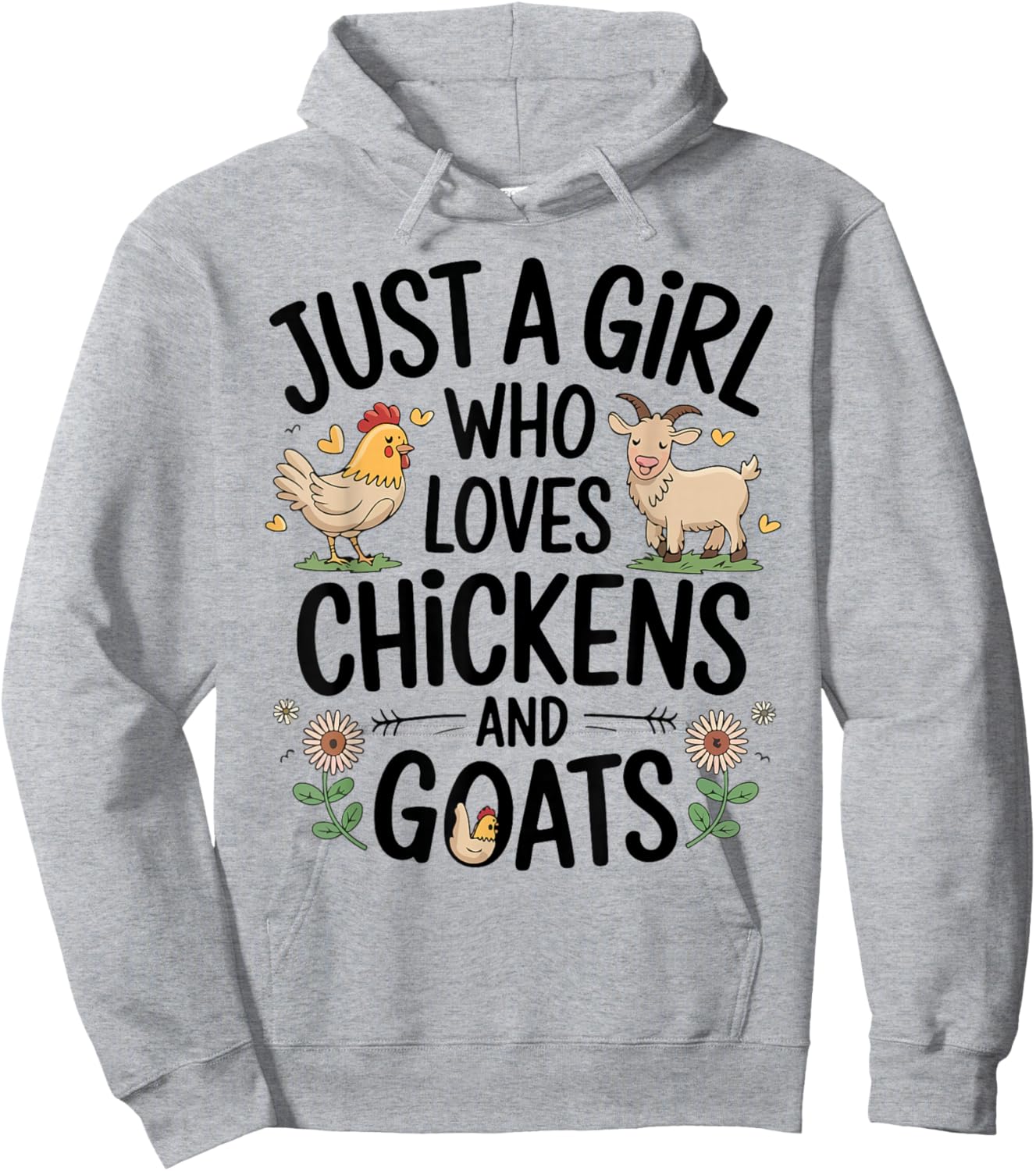 Just A Girl Who Loves Chicken And Goats Farming Farmer Women Hoodie - Hoodie | Ash