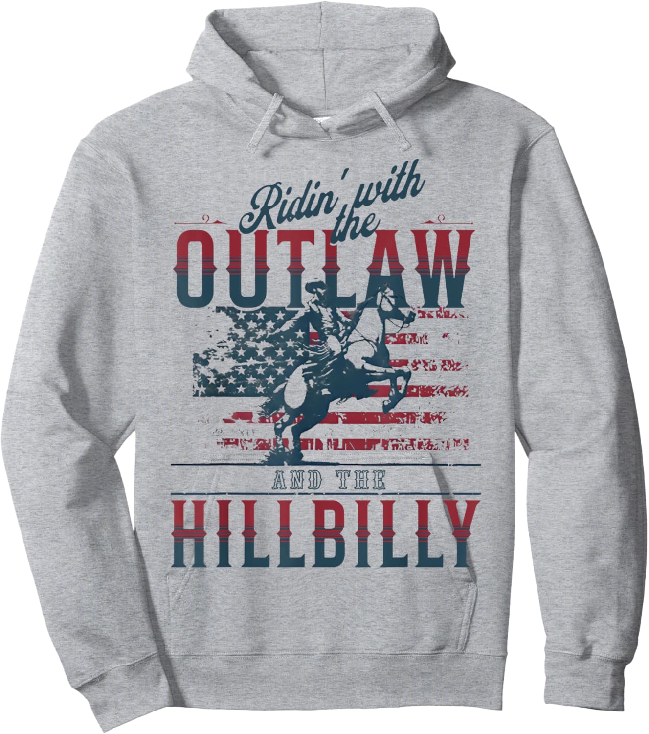 Cowboys Ridin with The Outlaw and The Hillbilly Hoodie - Hoodie | Ash