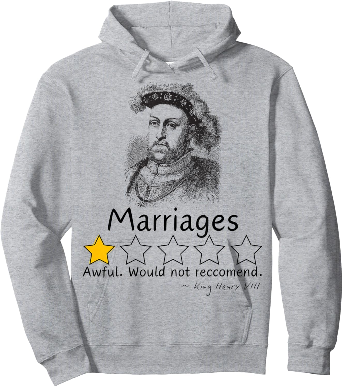 King Henry VIII Shirt King of England Tudor History Hoodie - Hoodie | Ash
