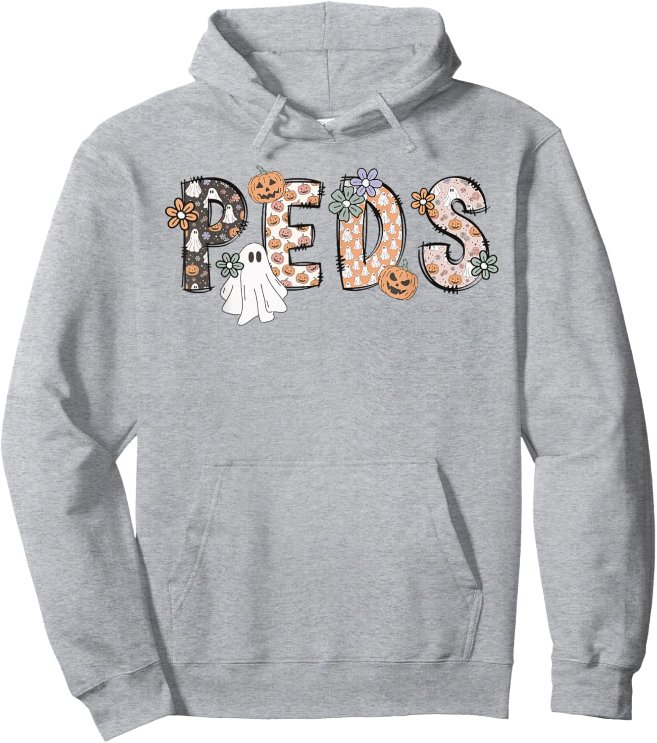 Halloween Nurse Peds Boo Boo Crew Pediatric Nurse Ghost Fall Hoodie - Hoodie | Ash