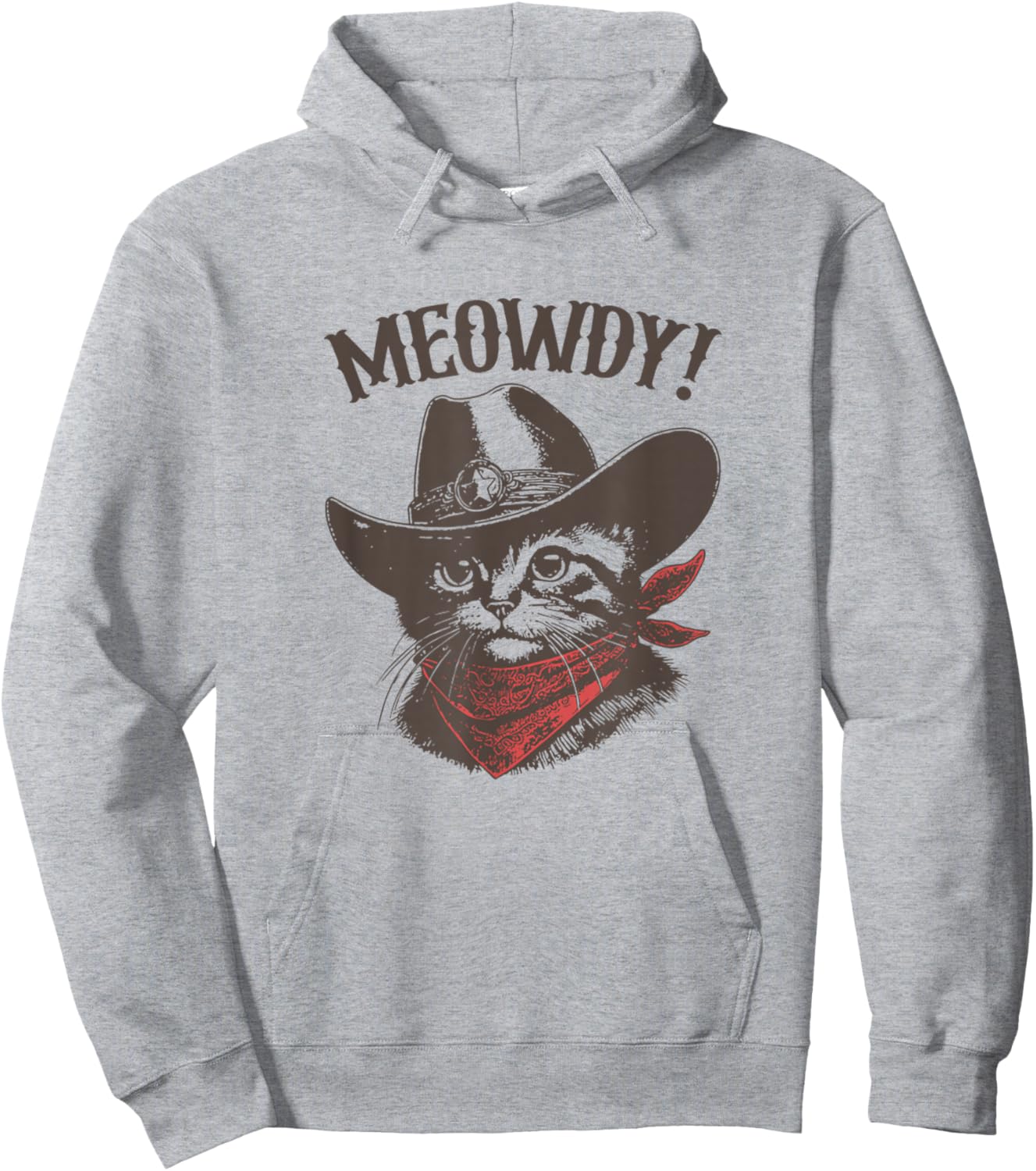 Meowdy Cat Cowboy Cat Country Western Funny Cat Hoodie - Hoodie | Ash