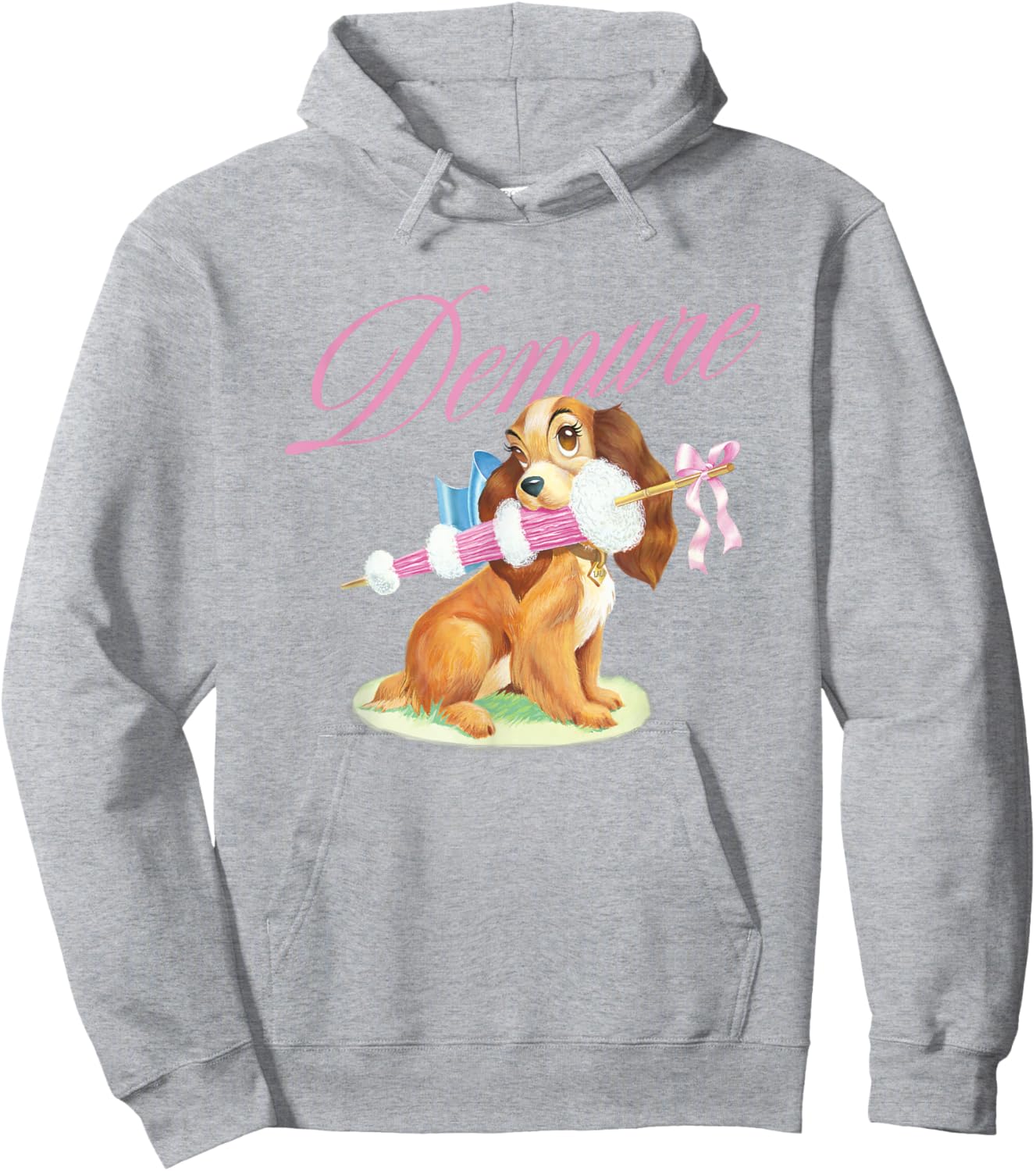 Disney Lady and the Tramp Cute Lady Demure Sketch Chest Logo Hoodie - Hoodie | Ash