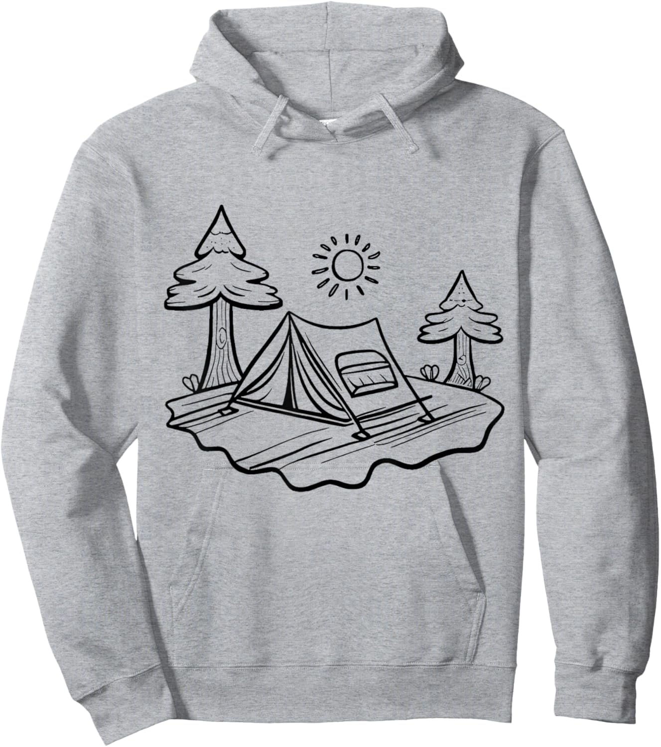 Tent camp Camping coloring and painting yourself coloring Hoodie - Hoodie | Ash