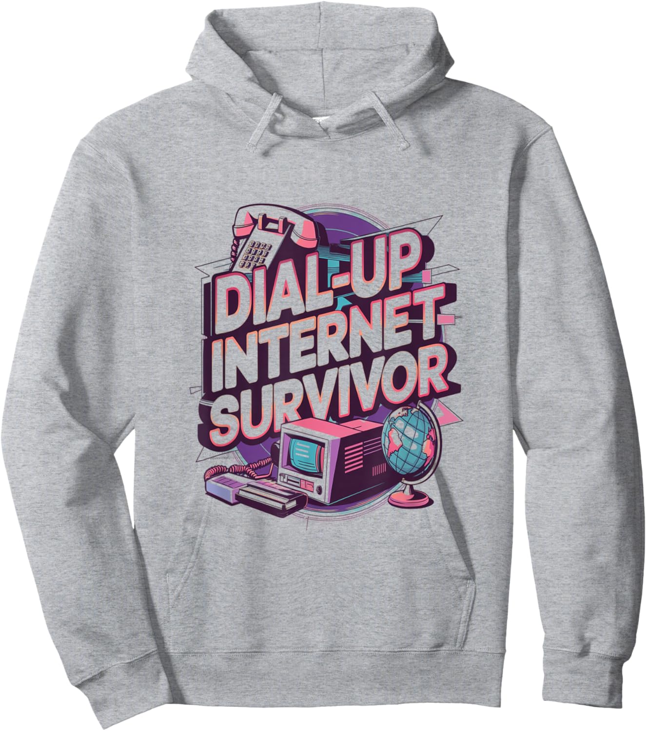 Dial up Internet Survivor – Trendy Hoodie - Hoodie | Ash