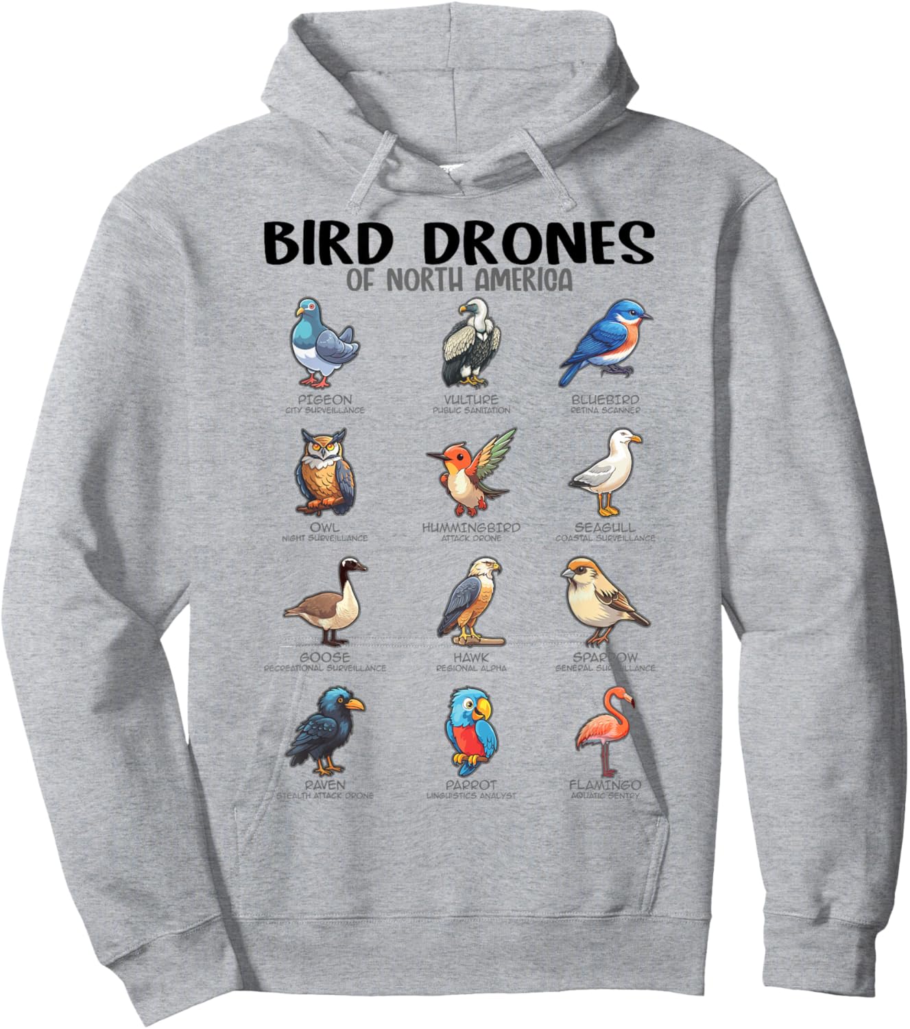 Bird Drones Of North America, Ornithologist Ornithology Hoodie - Hoodie | Ash