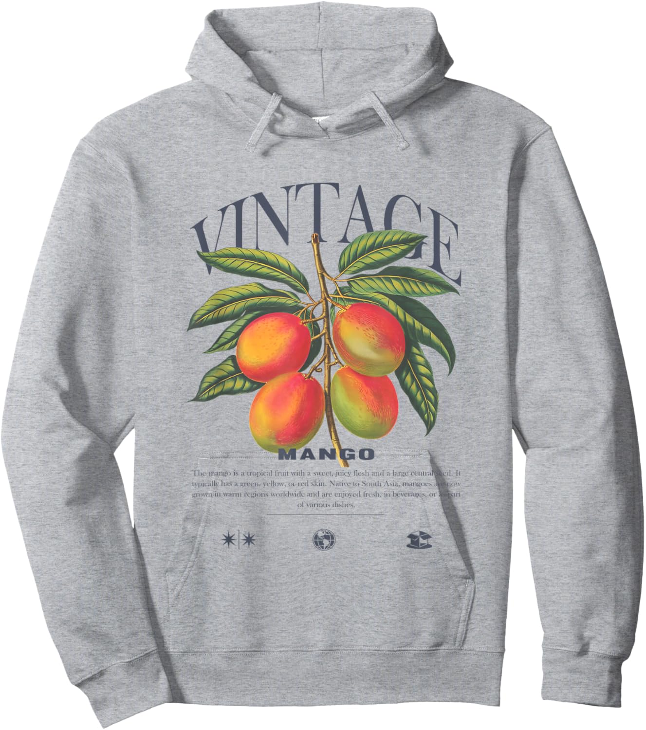Mango Fruit Vintage Hoodie - Hoodie | Ash