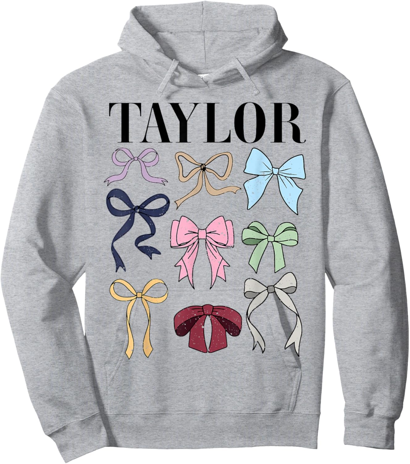 Retro Coquette Taylor First Name Personalized Birthday Girl Hoodie - Hoodie | Ash