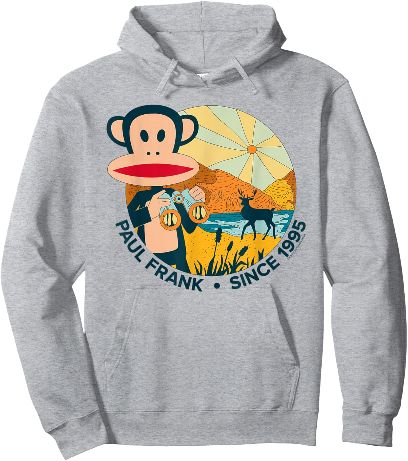 Paul Frank Nature Julius The Monkey Since 1995 Hoodie - Hoodie | Ash