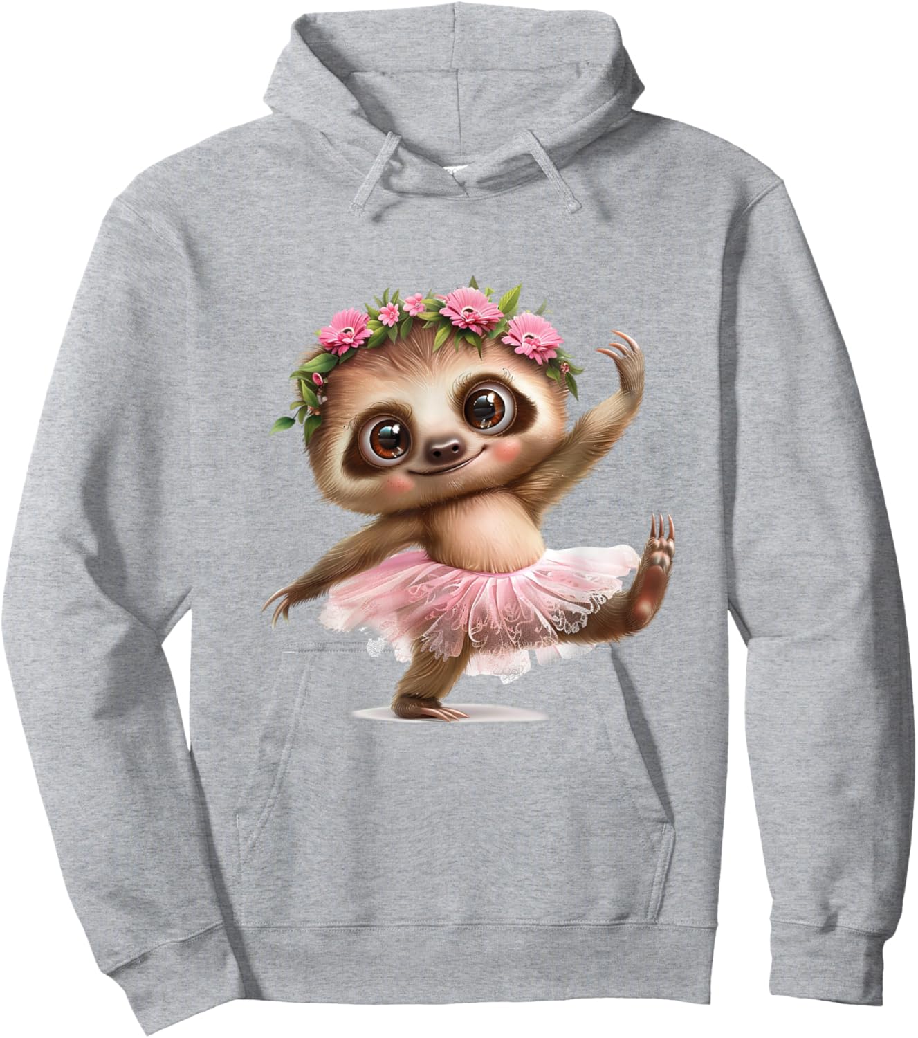 A Cute Sloth Dancing Ballet In A Pink Dress Hoodie - Hoodie | Ash