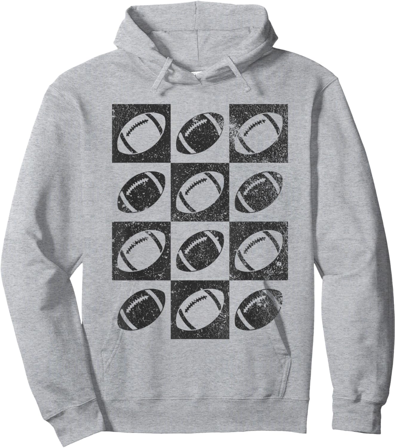 Retro Checkerboard Checkered Football Lover Hoodie - Hoodie | Ash
