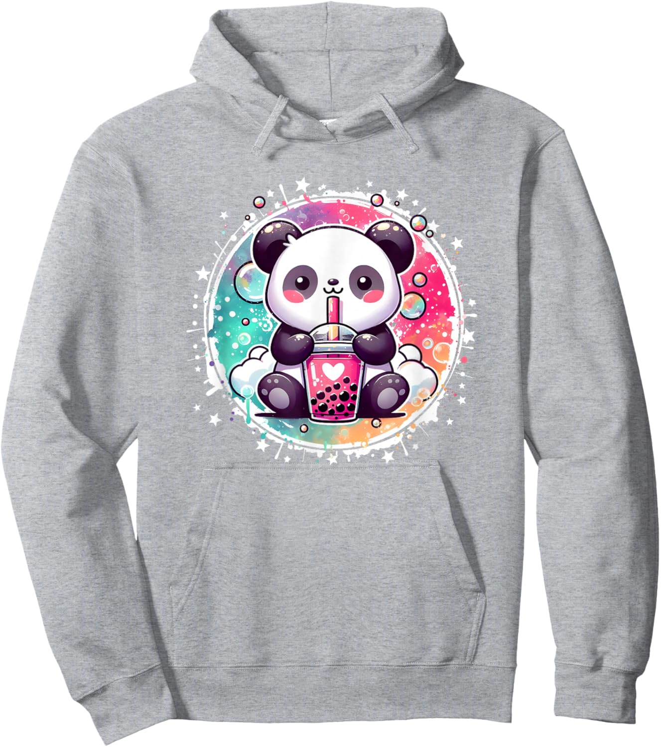 Cute Kawaii Panda Drinks Boba Bubble Tea Kawaii Aesthetic Hoodie - Hoodie | Ash
